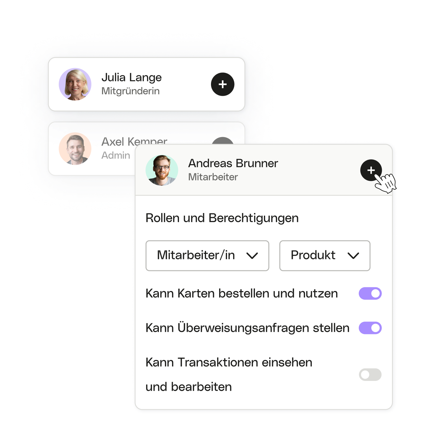 Weißes Ui-Thema „Erweitertes Teammanagement“.