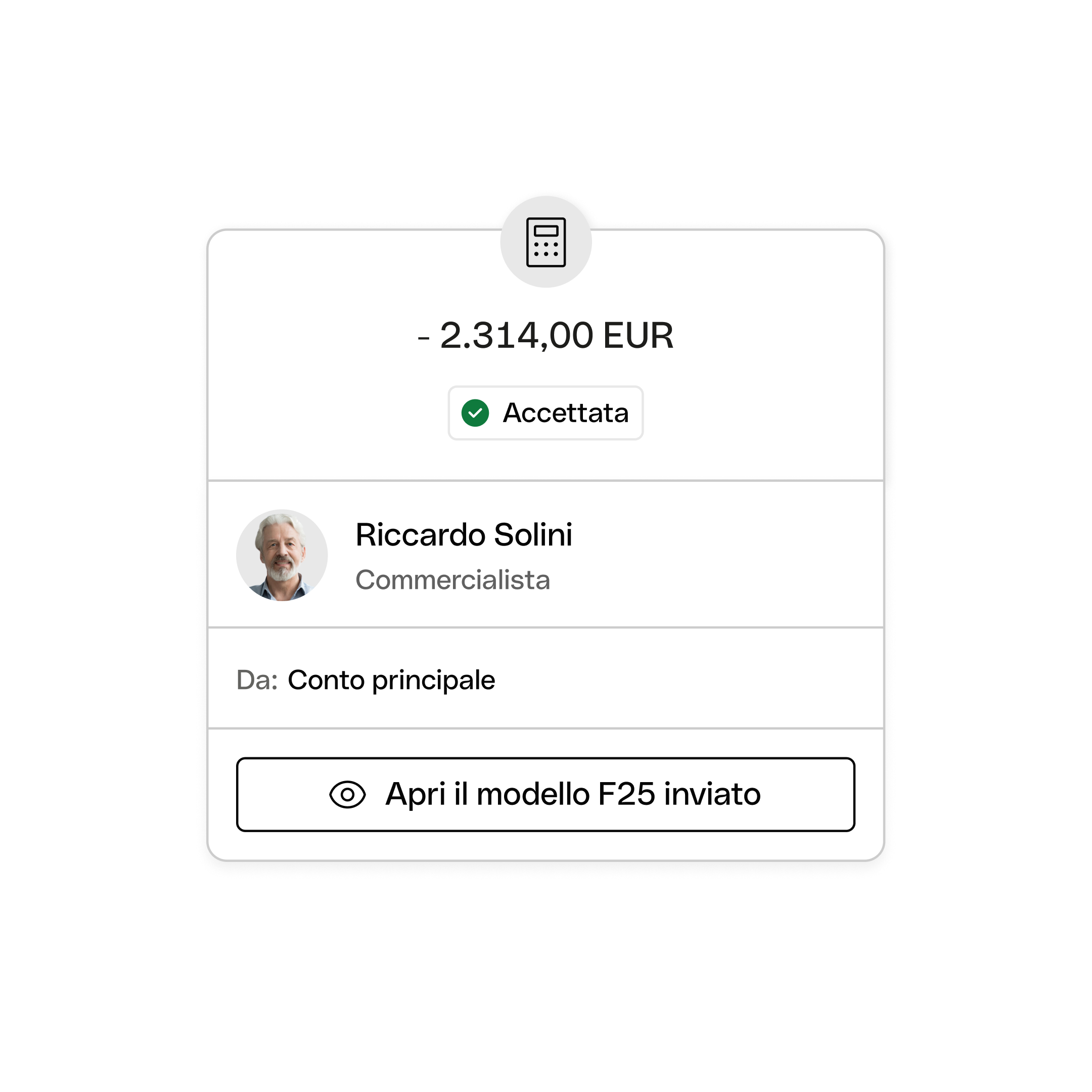 Argomento in evidenza dell'interfaccia utente IT F24 Delega contabile