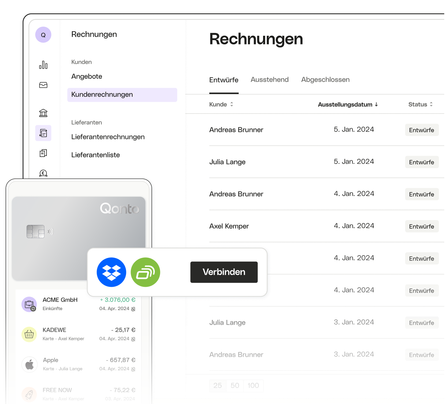 UI-Themen-Highlight-Dashboard-Rechnungen-API-Verbindung