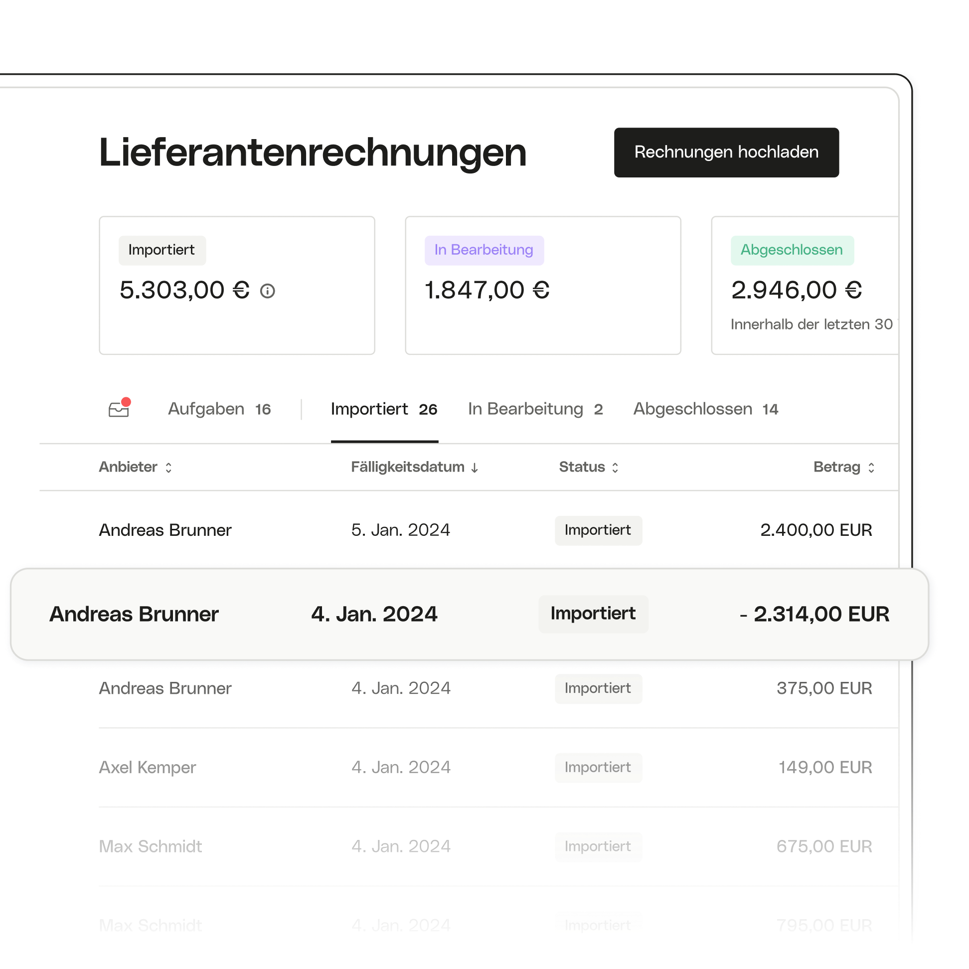 Ui-Thema Erweiterte Lieferantenrechnungsstellung