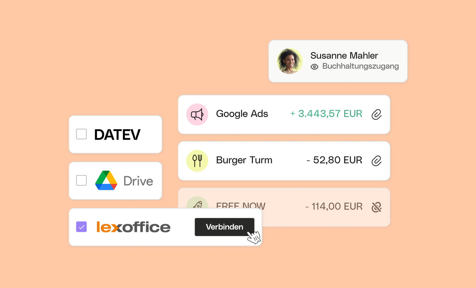 WEB-UI Peach Cards Bento Headline Accountant Access Connect