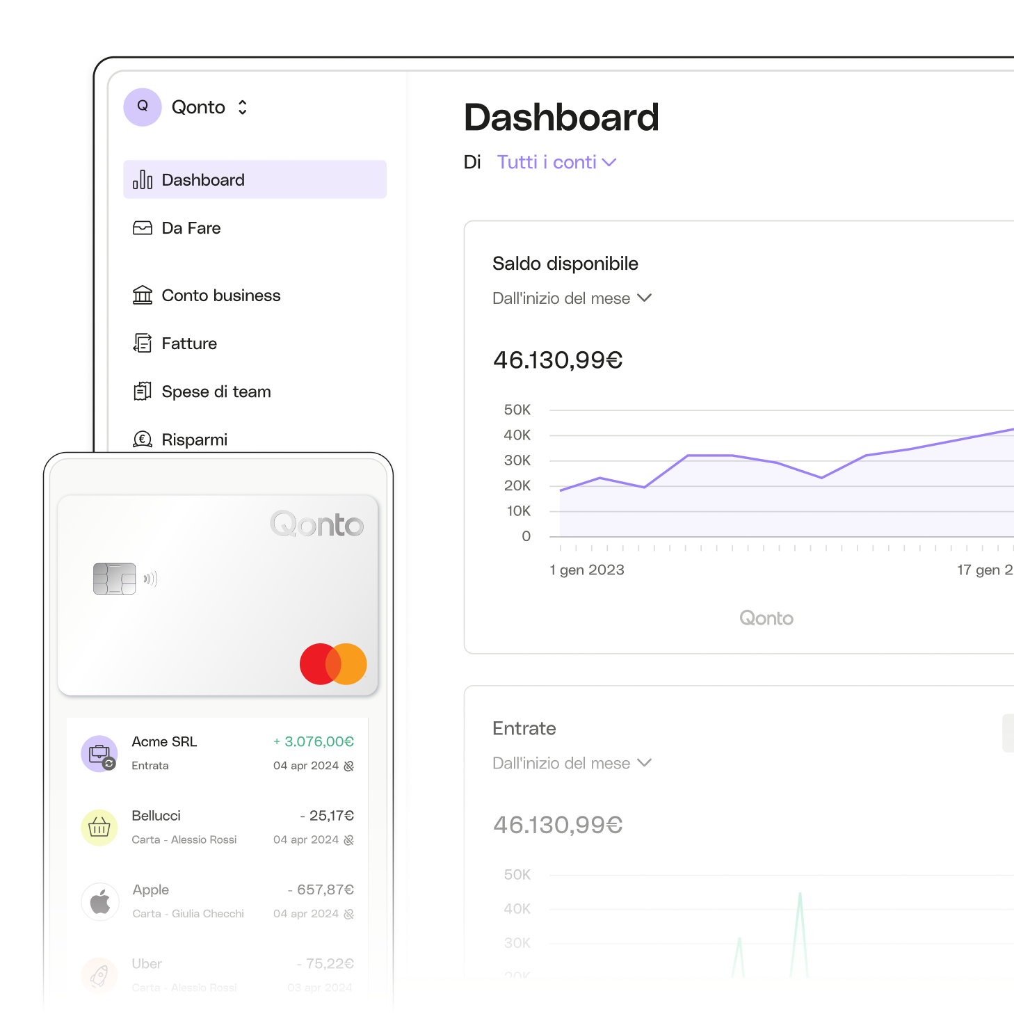 It Ui Argomento Spese del team avanzate Transazioni OneCard