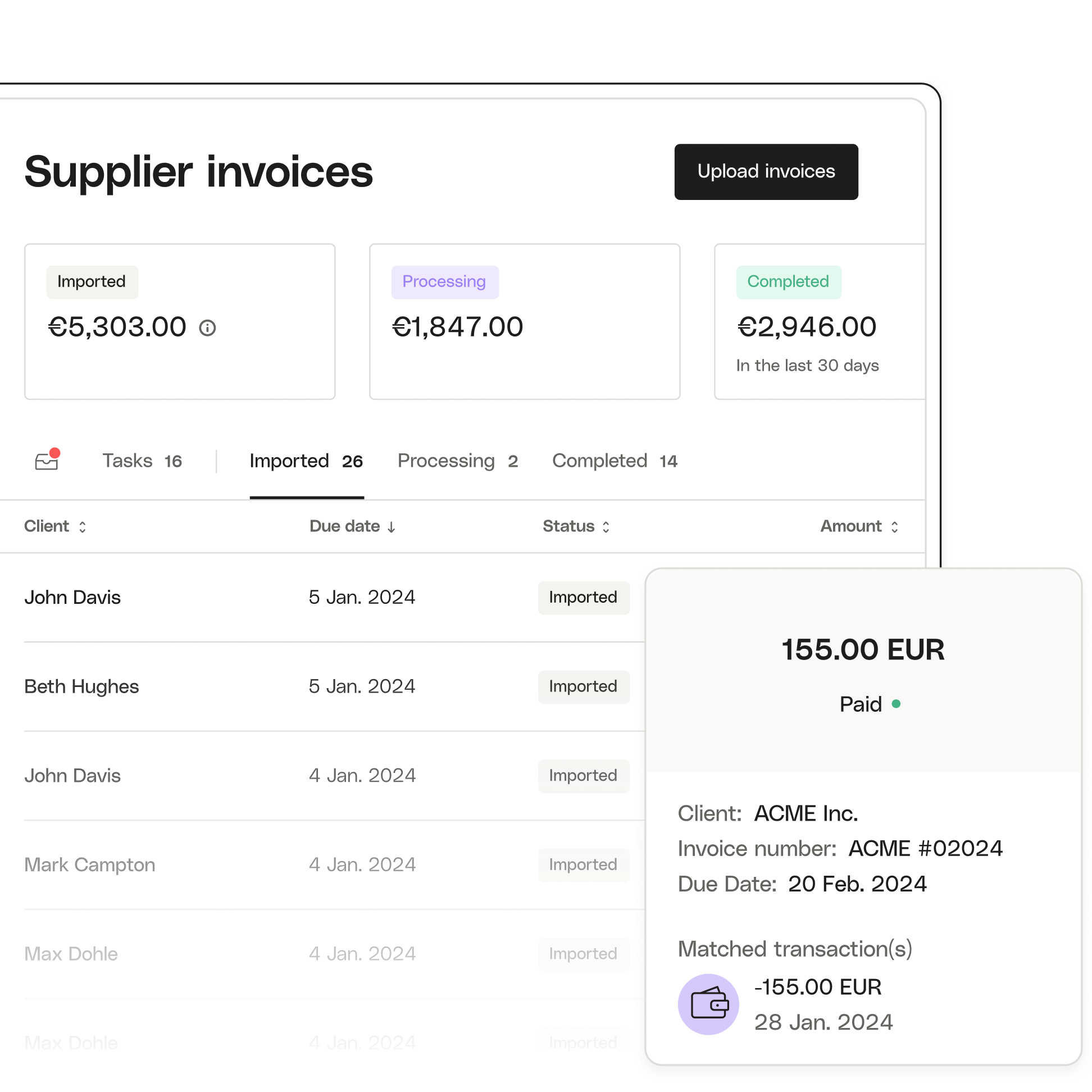 Peach Ui Topic Highlight Advanced Import invoices