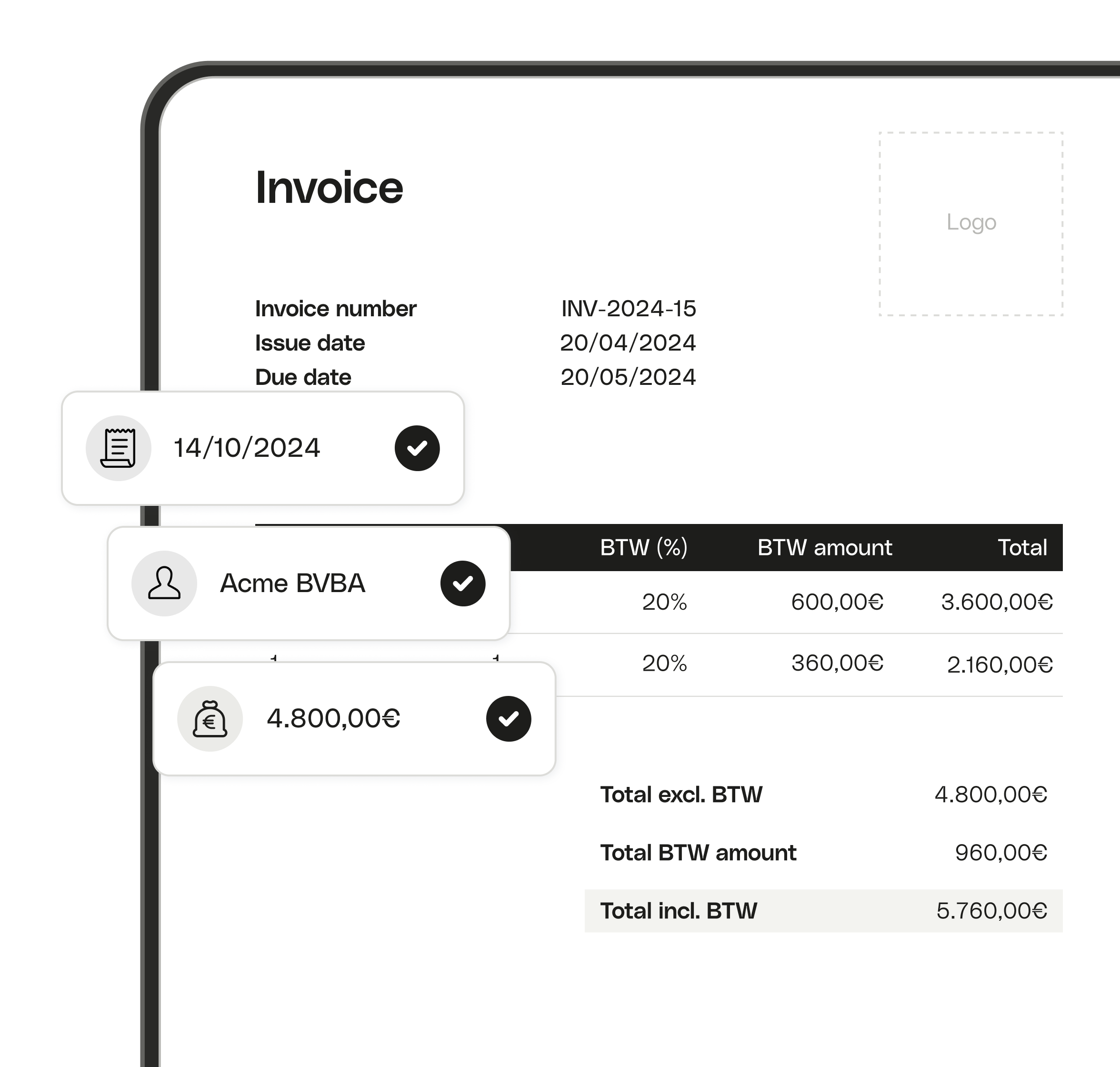 WEB UI Hero TopicHighlight Bento Rechnungen Optische Erkennung OCR