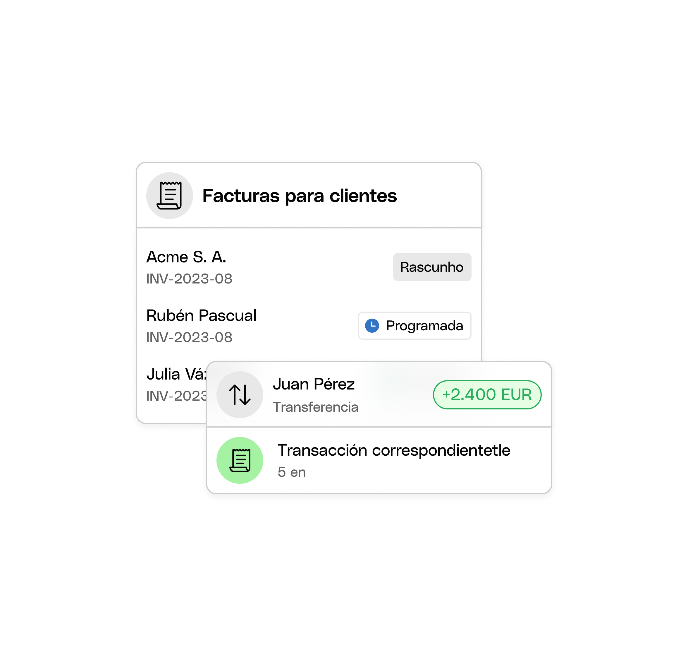 Tema destacado de la interfaz web de Bento: Seguimiento de transacciones
