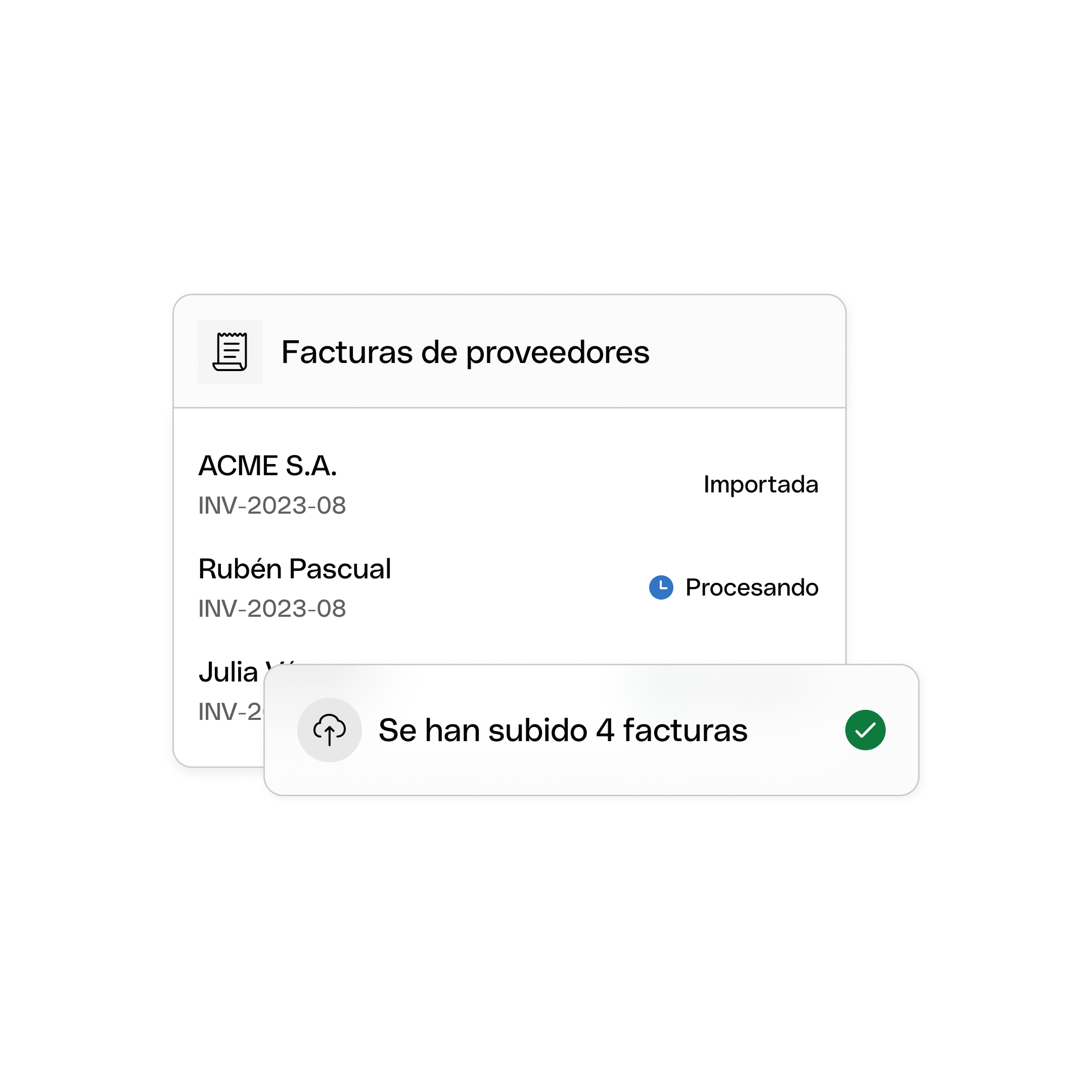 Peach Ui Tema destacado Facturas de importación avanzada