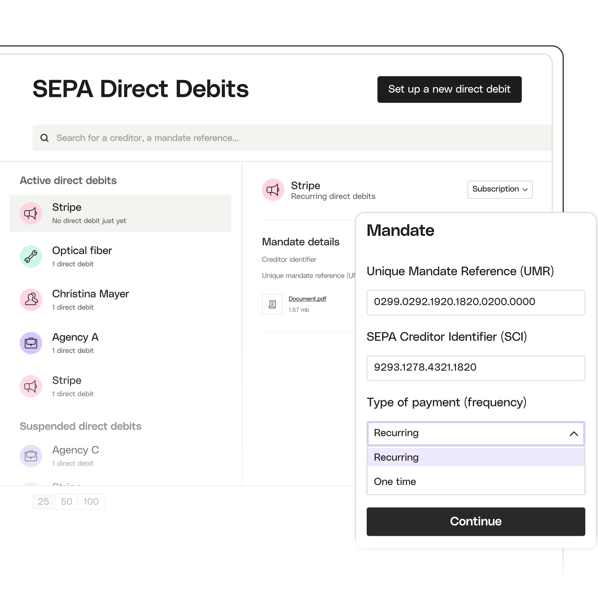 Peach Ui Topic Highlight Advanced Direct Debit