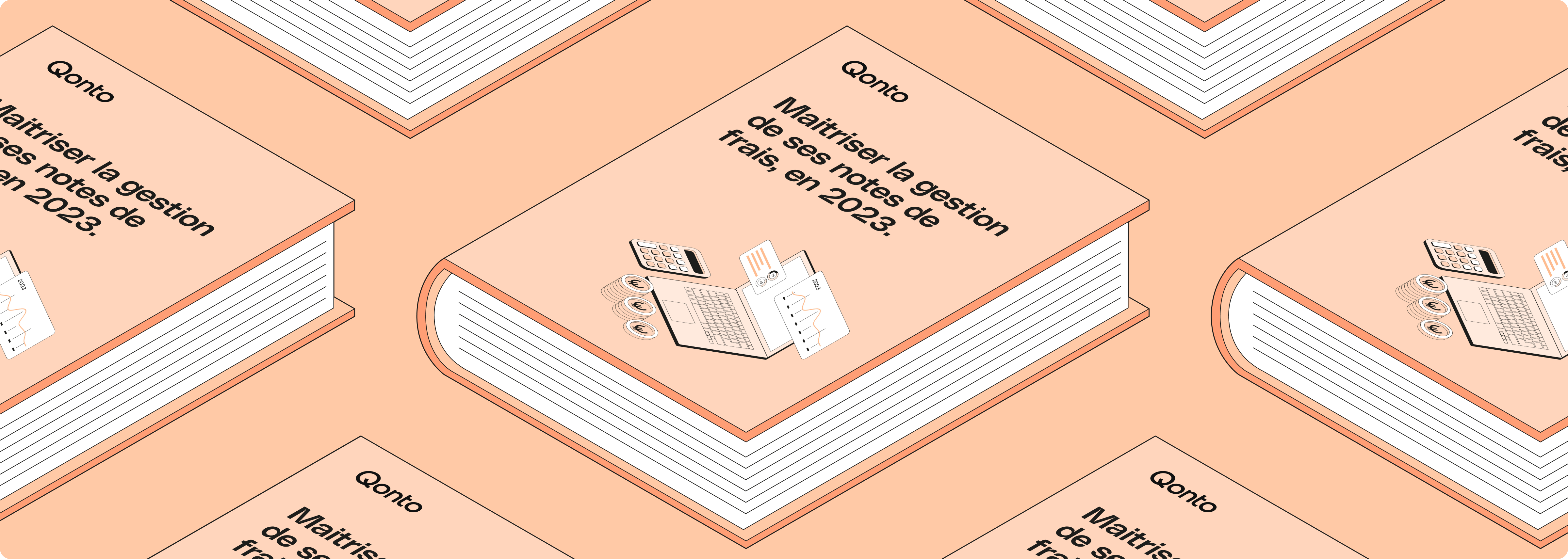 Bureau du guide des notes de frais pleine largeur Peach