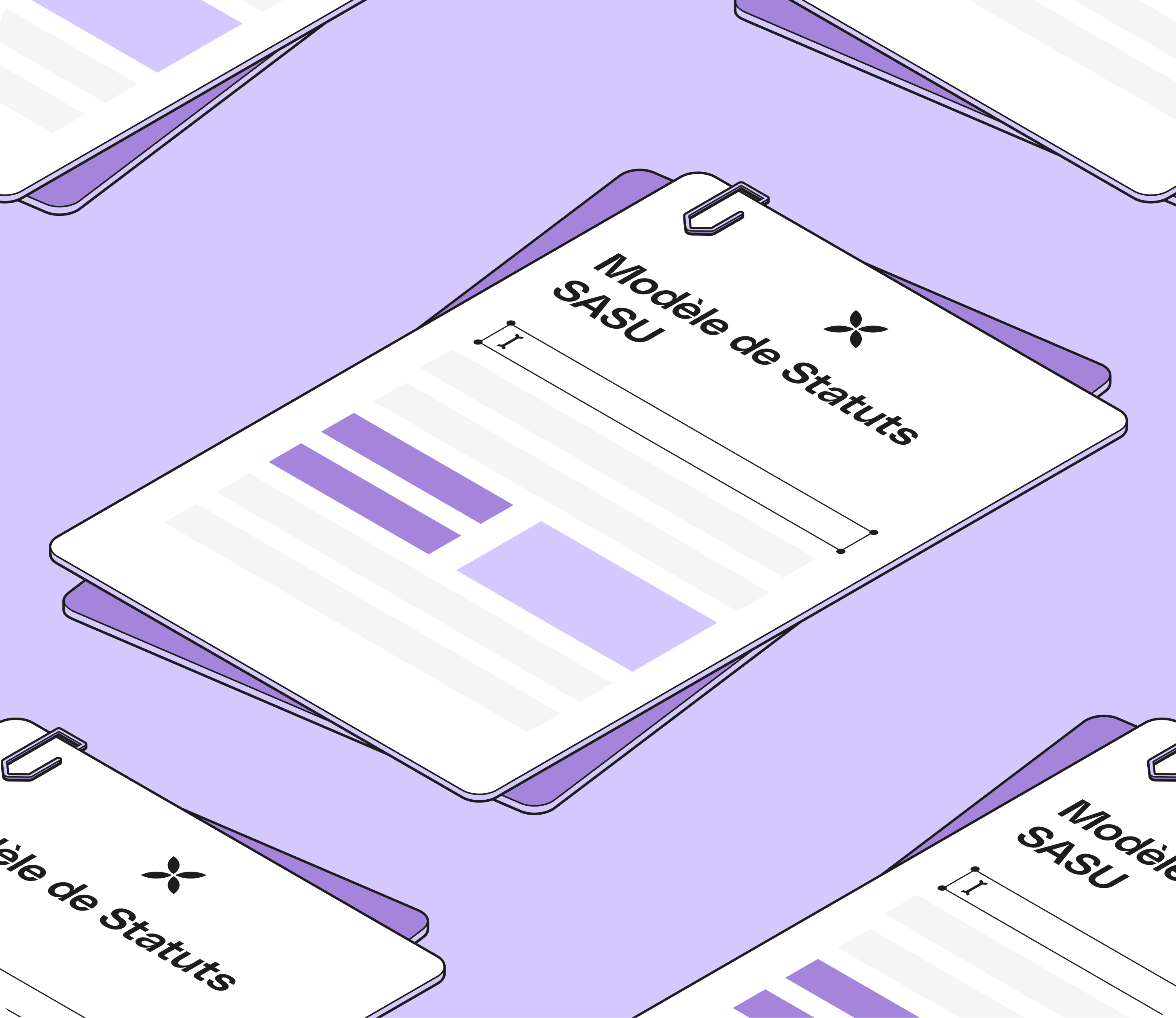 Modèle de statuts violet pleine largeur SASU Mobile
