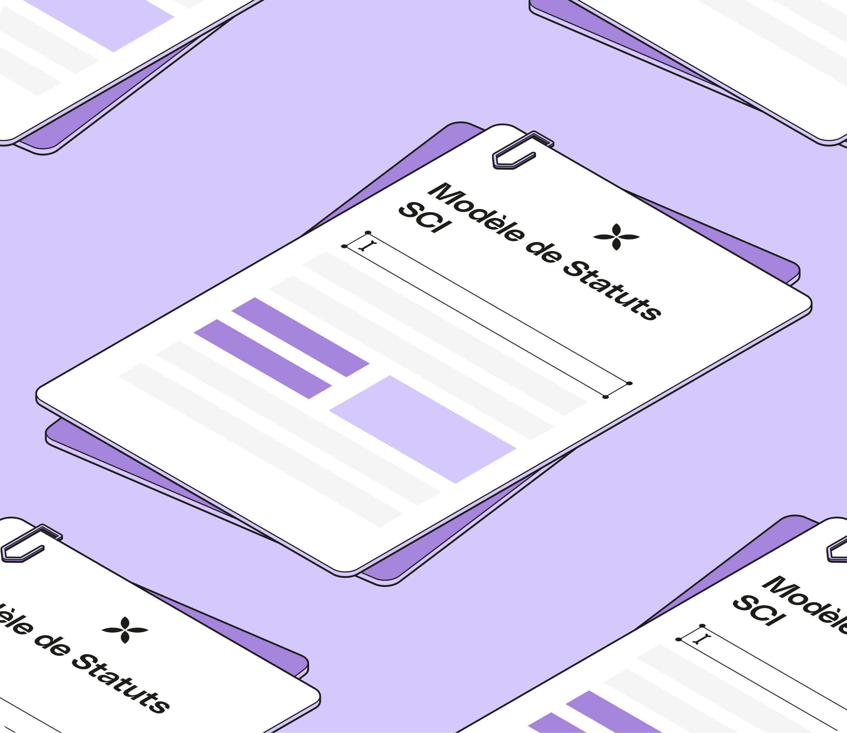 Modèle de statuts violet pleine largeur SCI Mobile