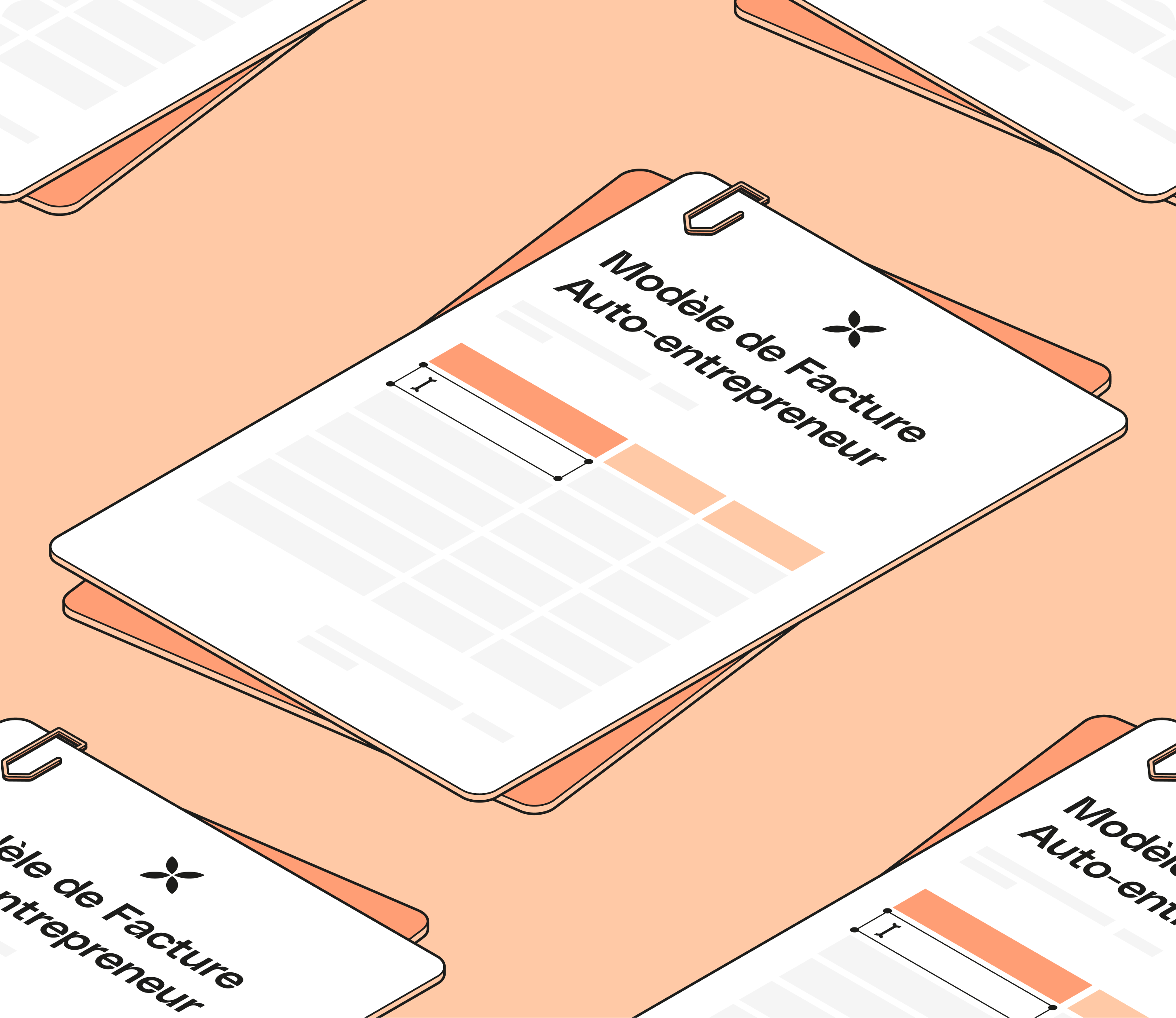 Modèle de facture pleine largeur Peach Freelancers Mobile