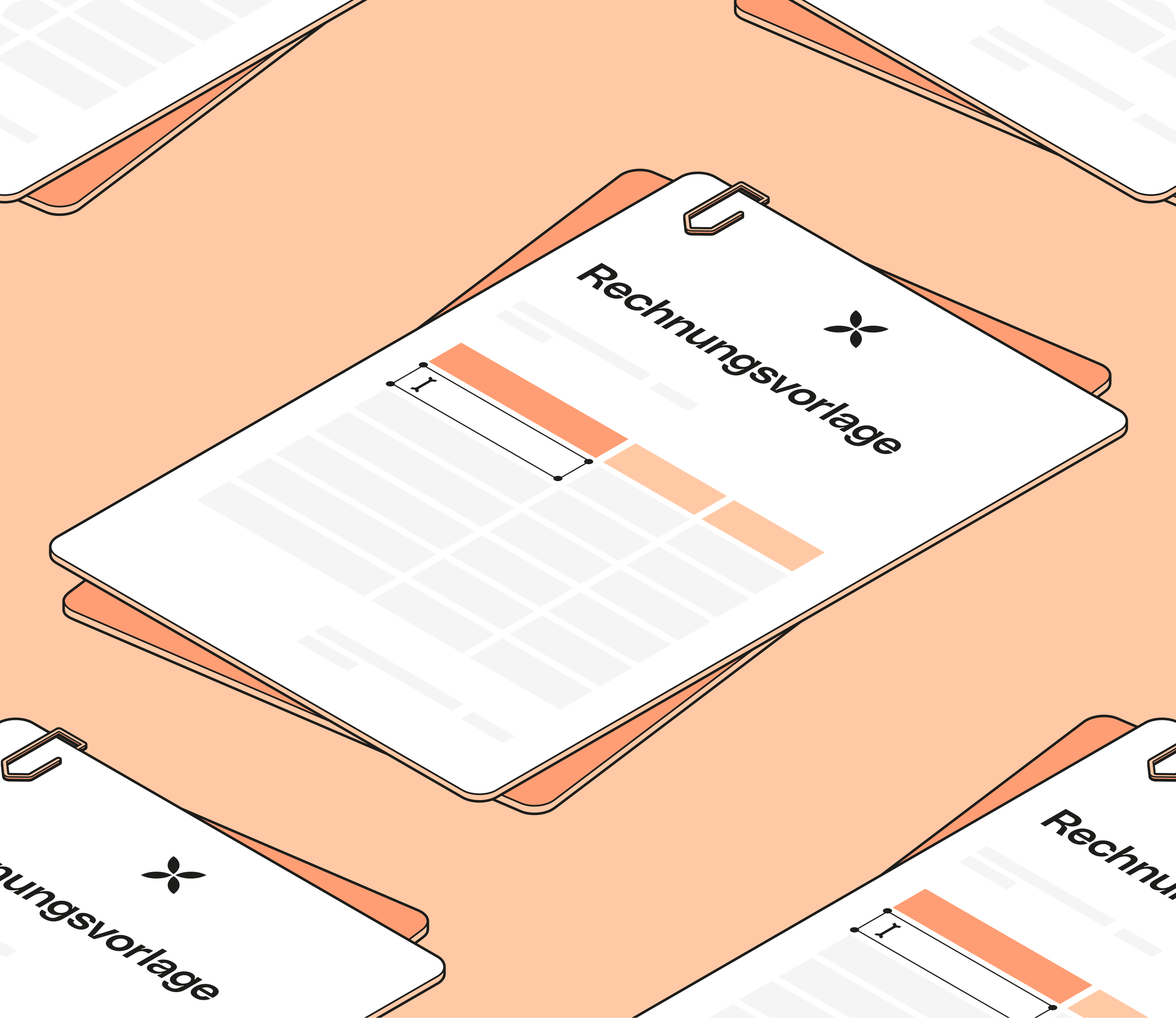 Peach Rechnungsvorlage in voller Breite für Mobilgeräte