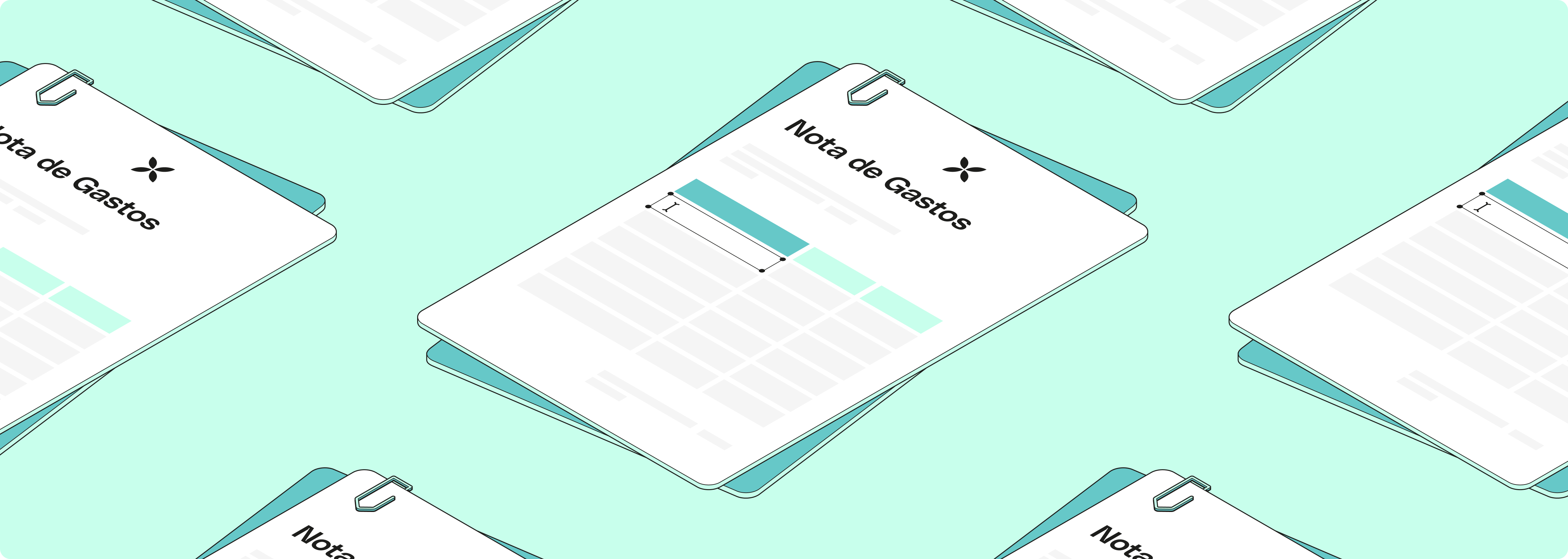 Escritorio de plantilla de notas de gastos de ancho completo Mint