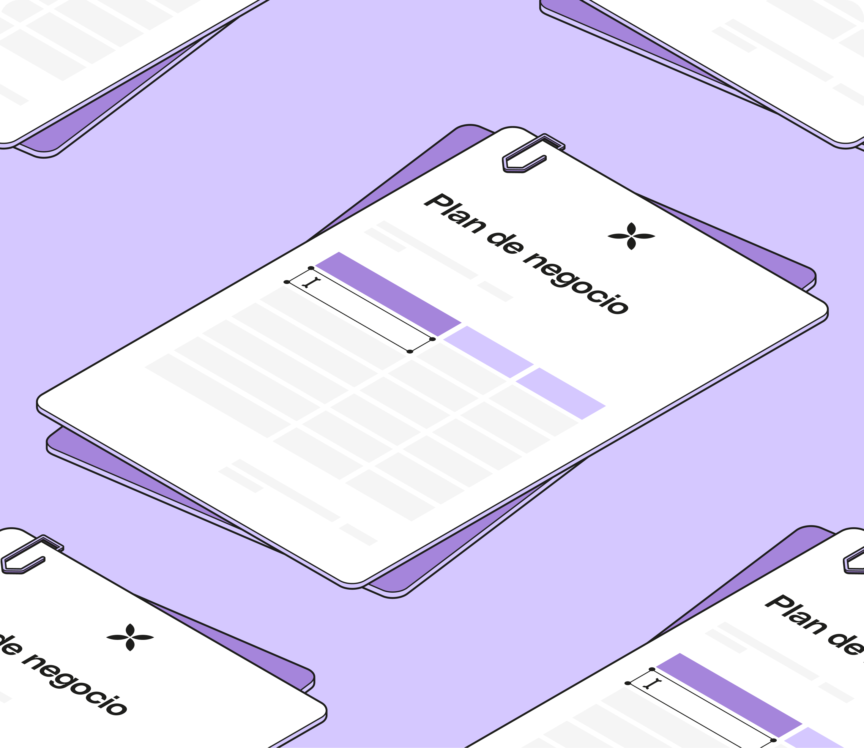 Plantilla móvil de plan de negocios de ancho completo morado
