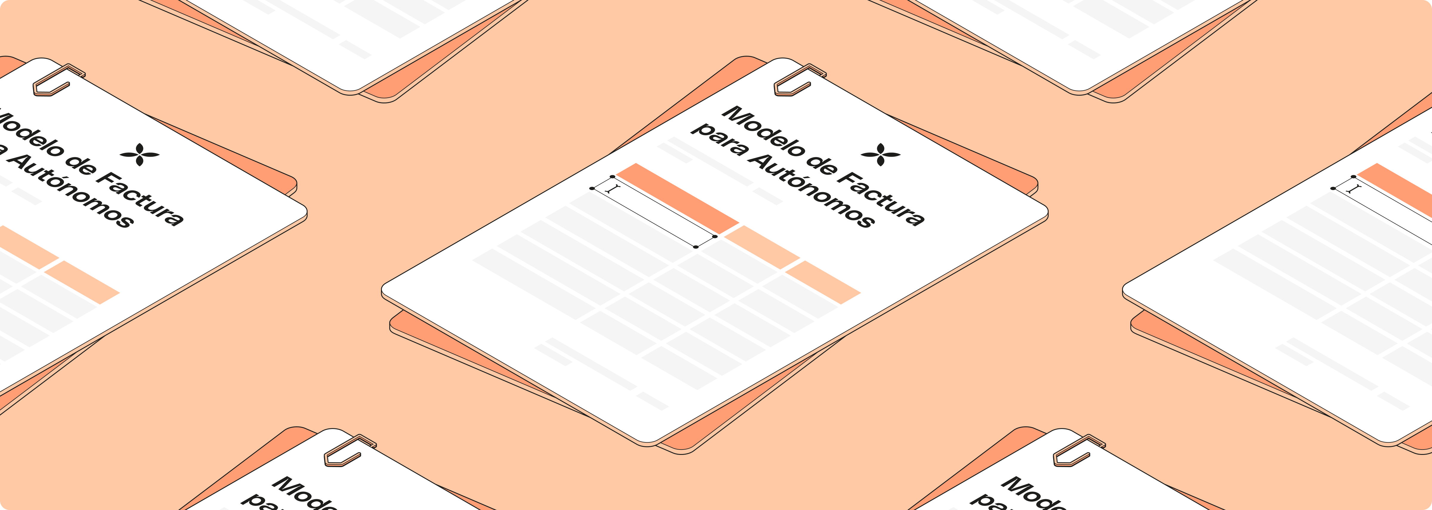 Plantilla de factura de ancho completo Peach Freelancers Desktop