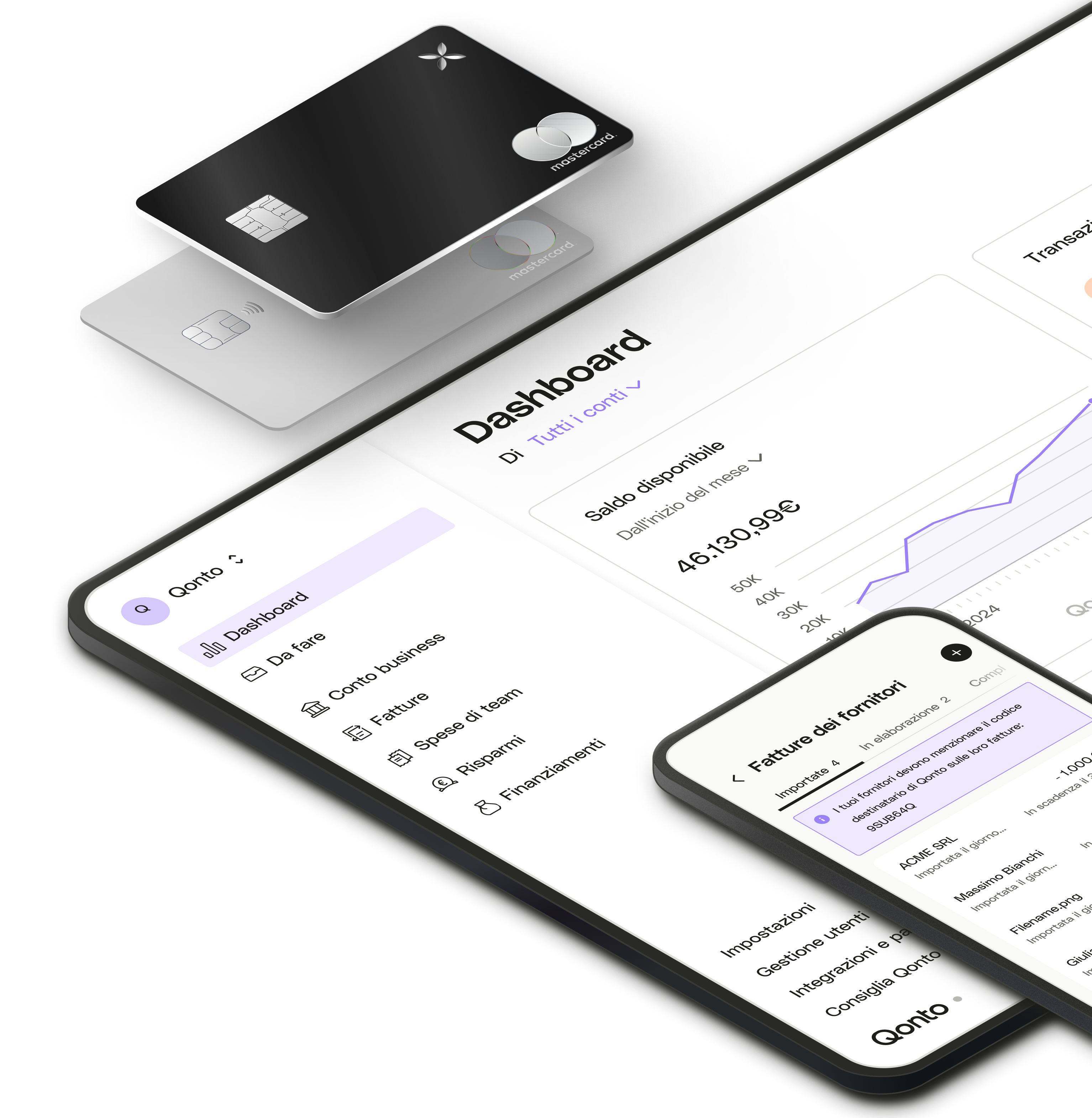 It Purple UI Hero XCard PlusCard Dashboard Fornitore Fatture Composizione mobile