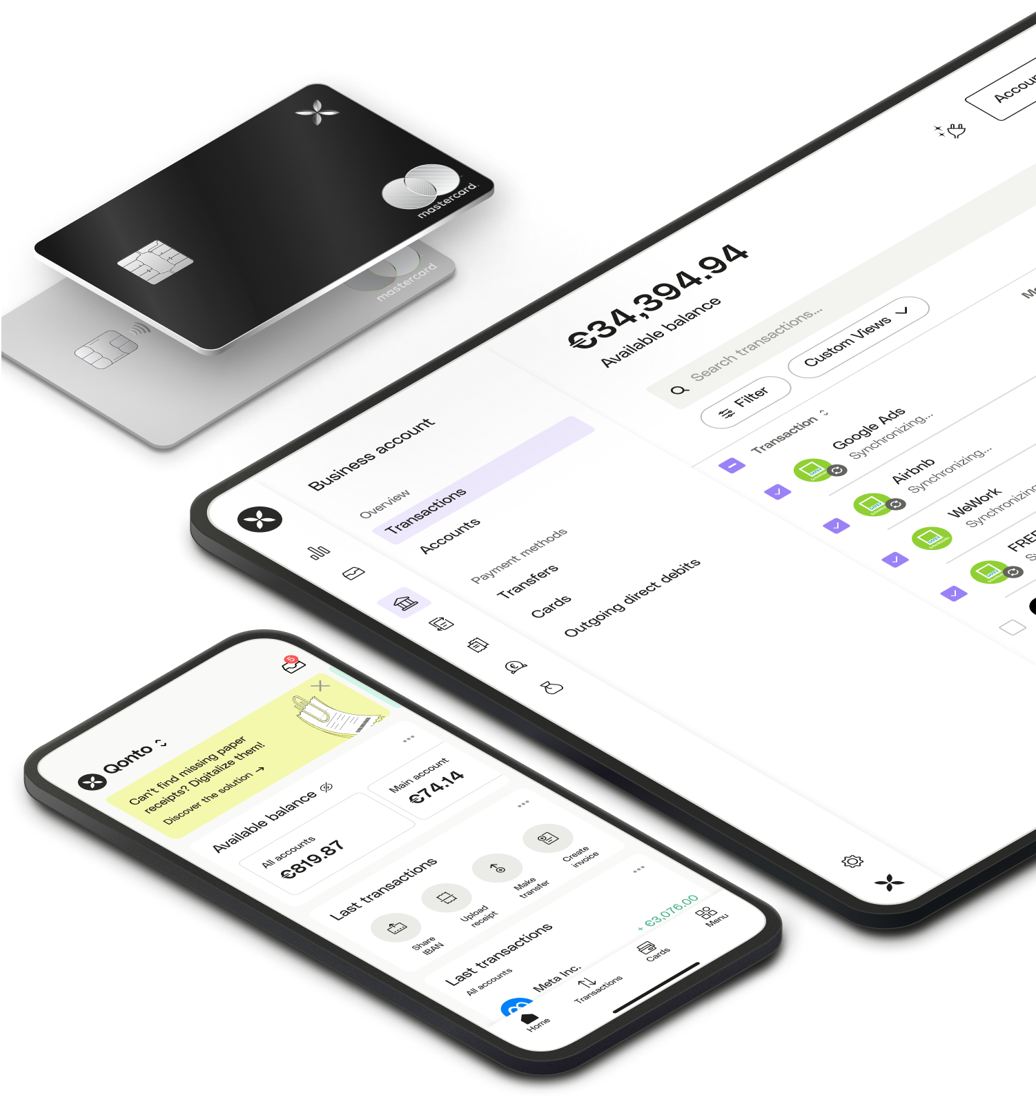 UI Mockup Parallax Business Account Datev Transactions PlusCard XCard Mobile Asset