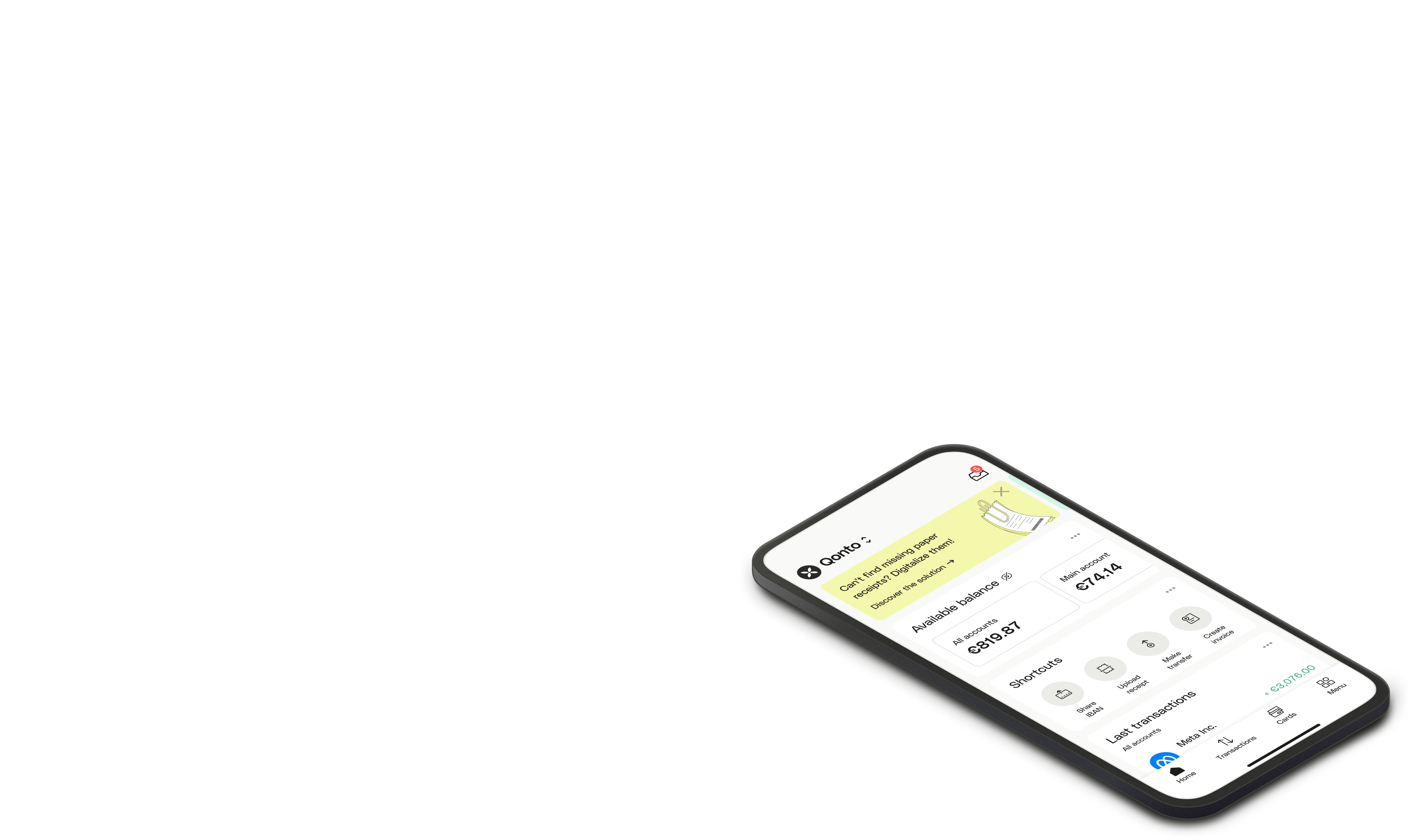 UI Mockup Parallax Business Account Phone