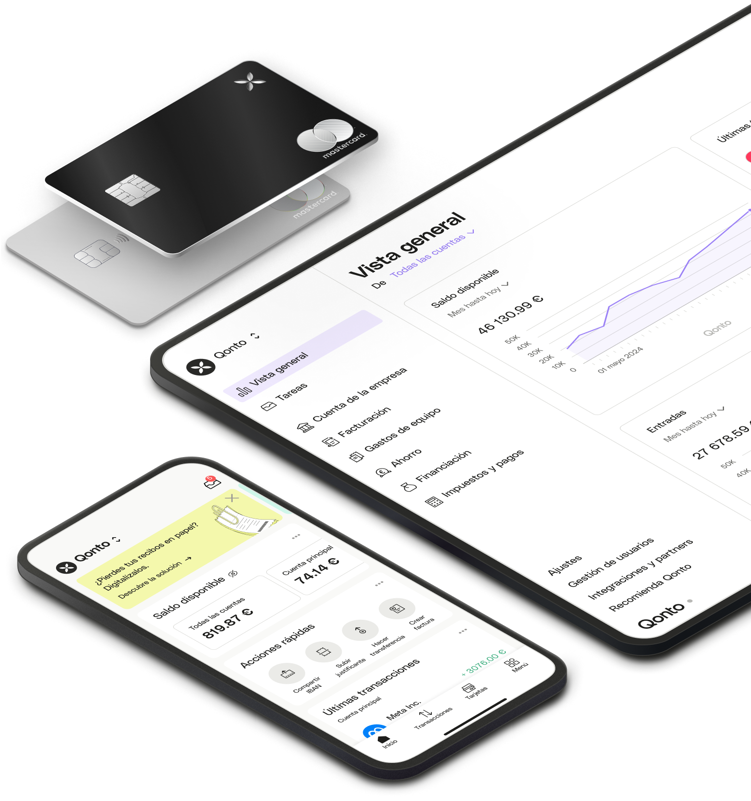 Maqueta de interfaz de usuario Panel de cuentas comerciales Parallax PlusCard XCard Mobile Asset