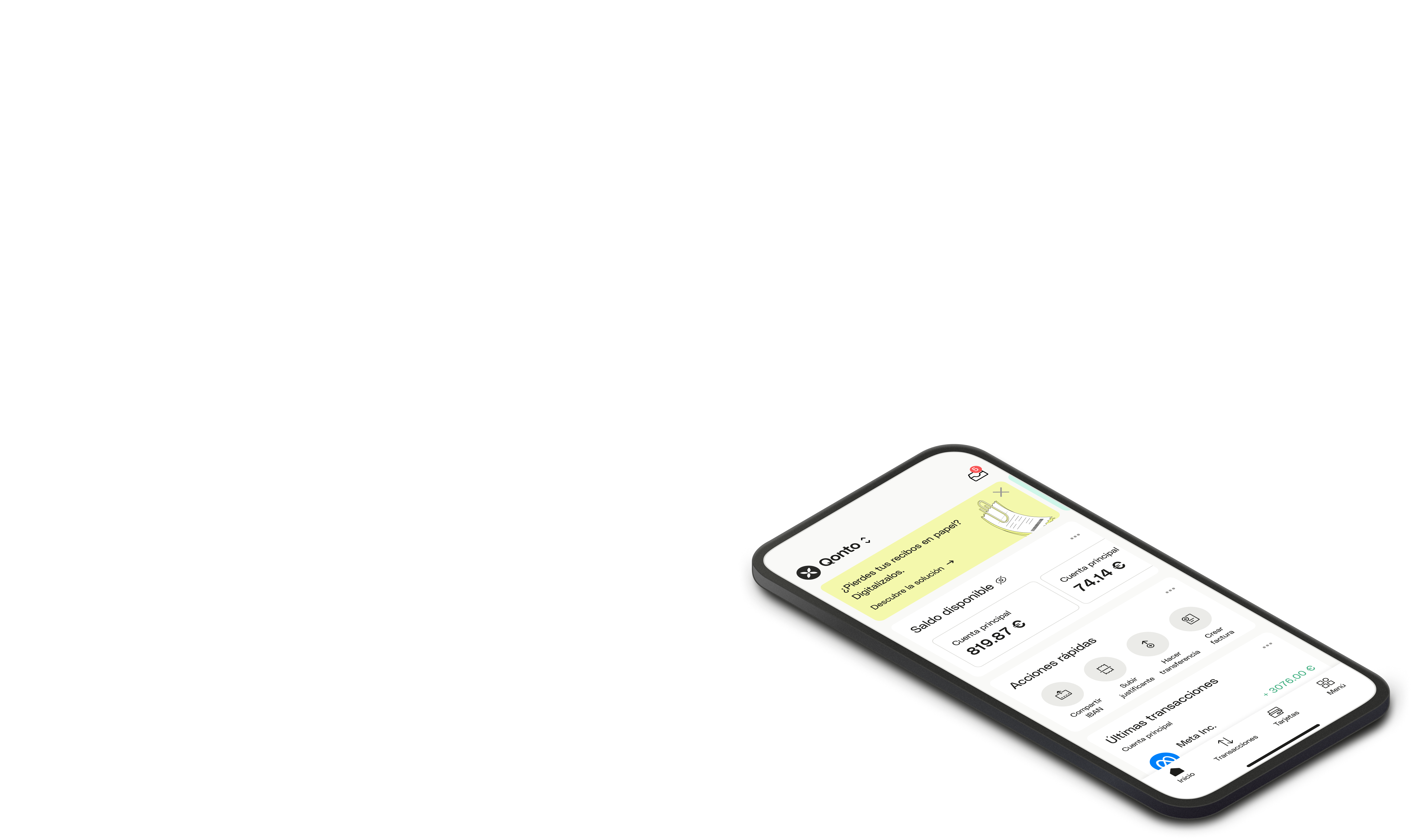 Maqueta de interfaz de usuario Parallax Business Account Phone