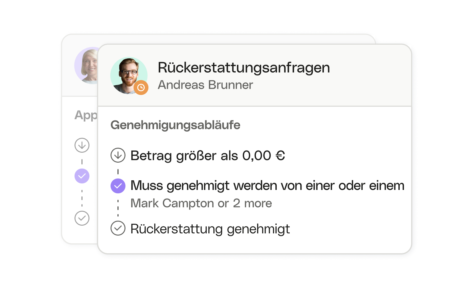 WEB-UI-Karten Bento Expense Spend Management Addon Eingeklappt