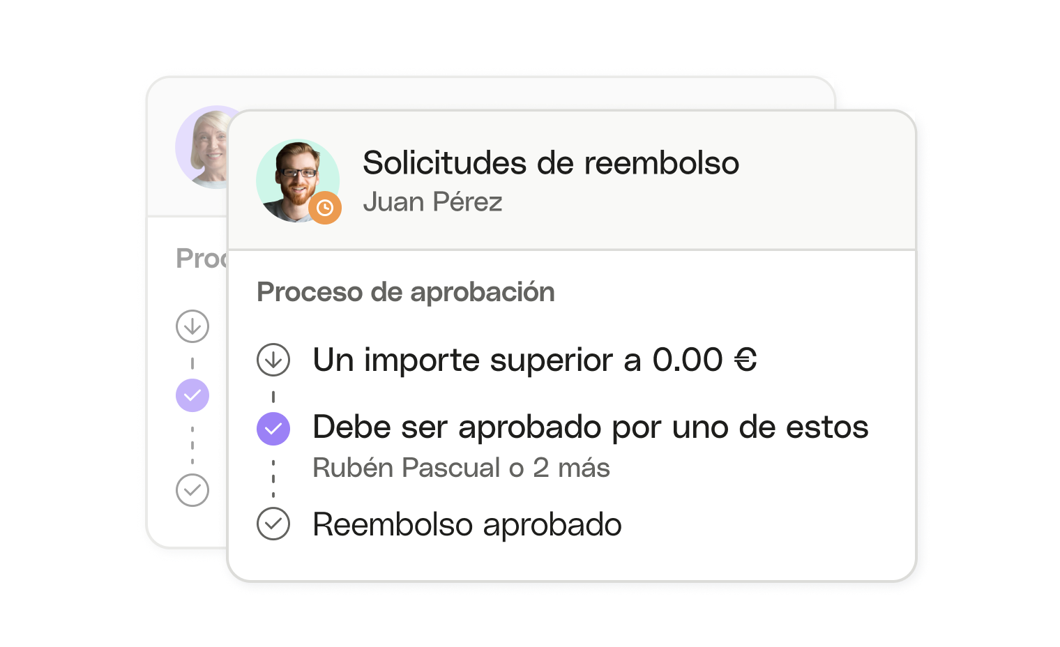 Complemento de gestión de gastos de Bento con tarjetas de interfaz web colapsado