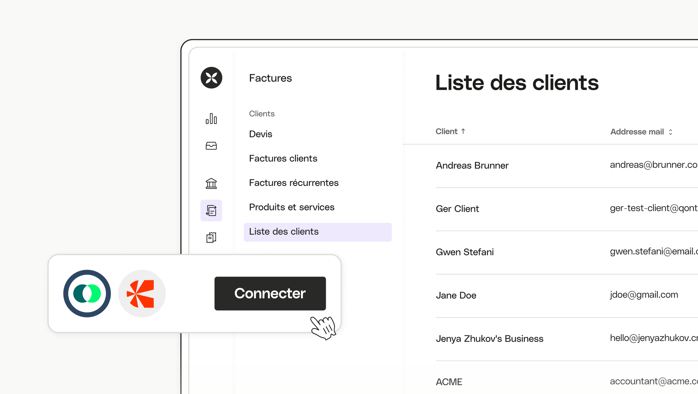 Importation de la liste des clients Connect Chift V2 Bloc 2