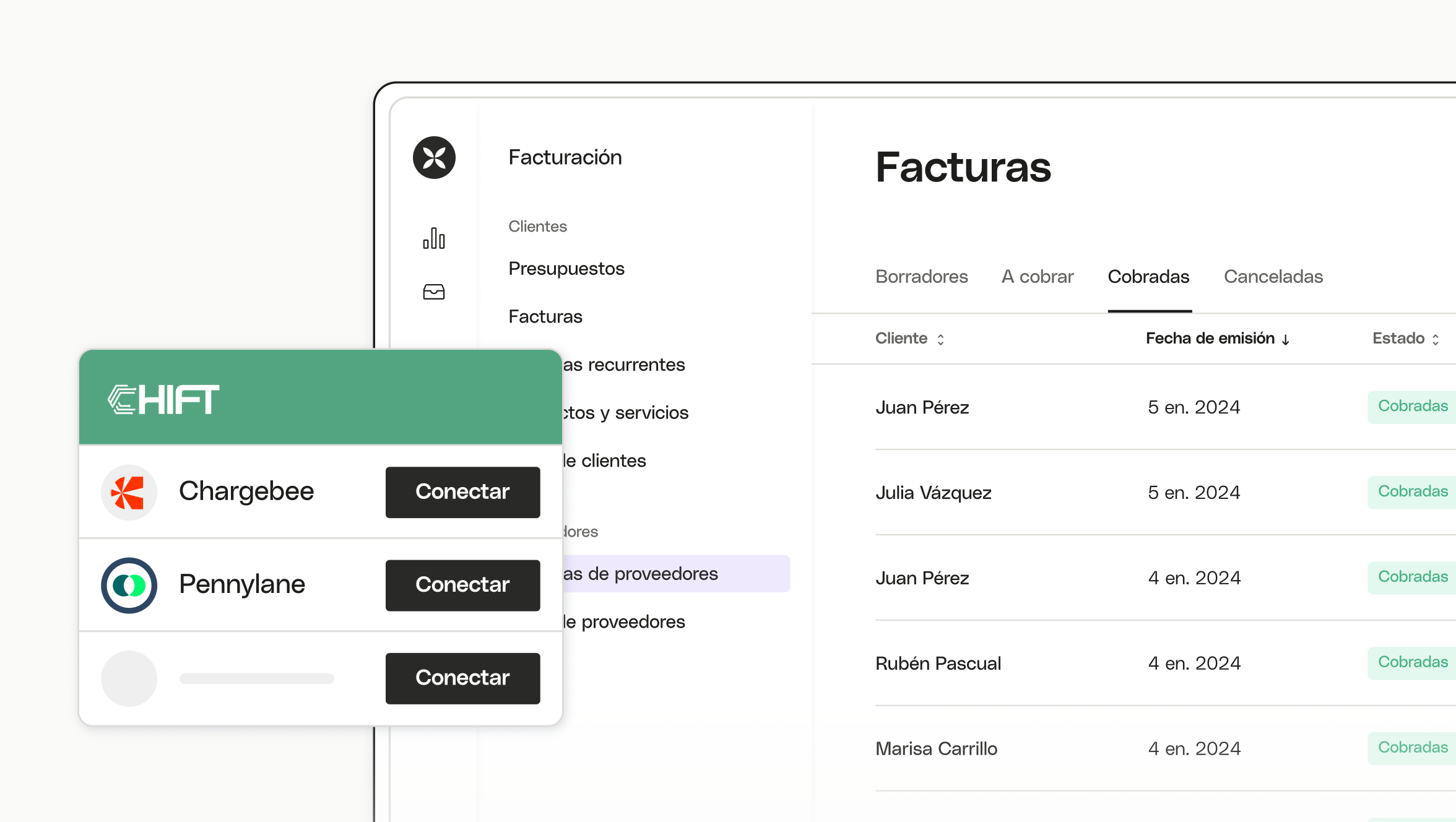 Conectar facturas de Chift Conectar escritorio Bloque 1