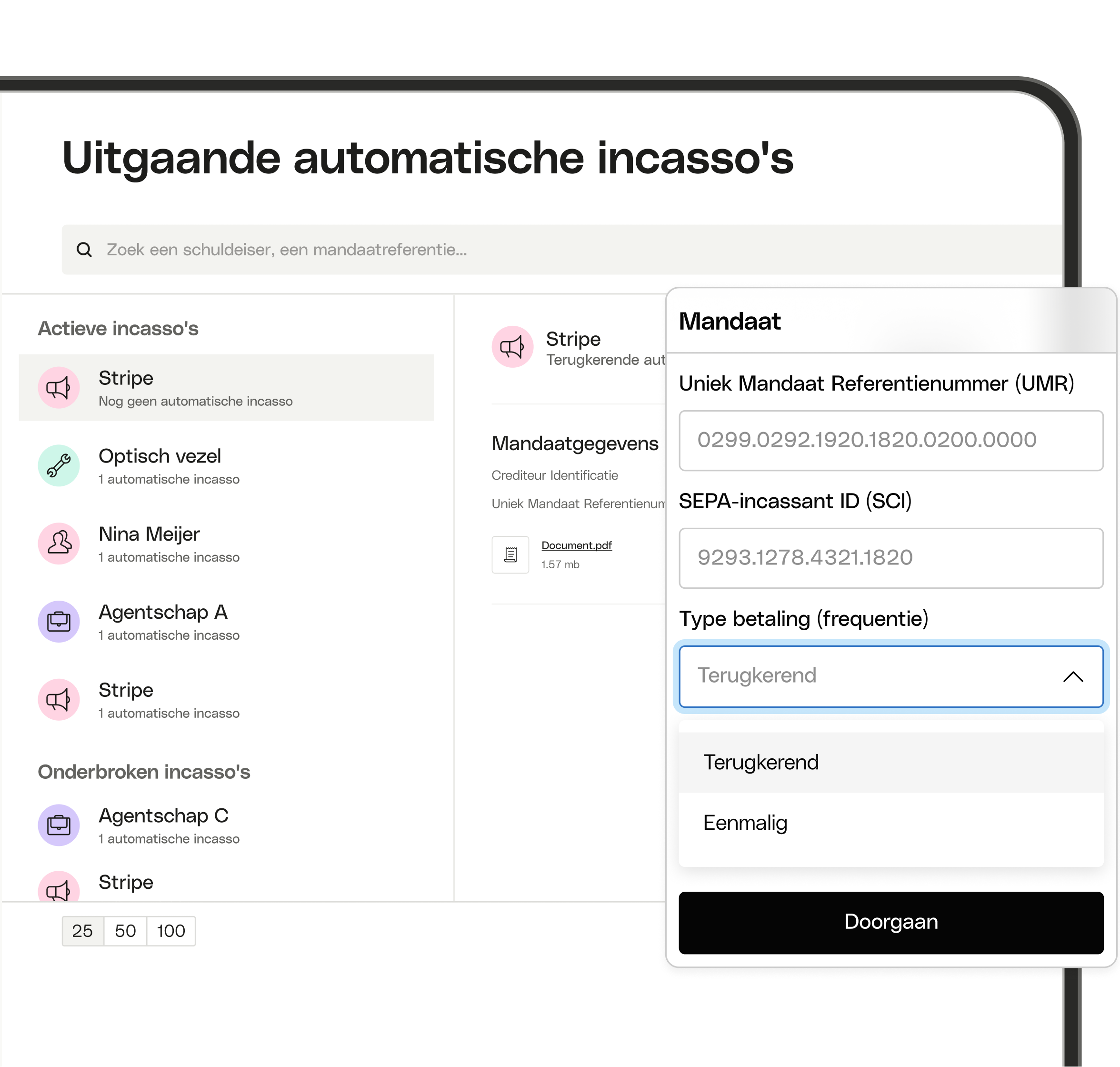 NL Peach Ui Topic Highlight Advanced Direct Debitect debit