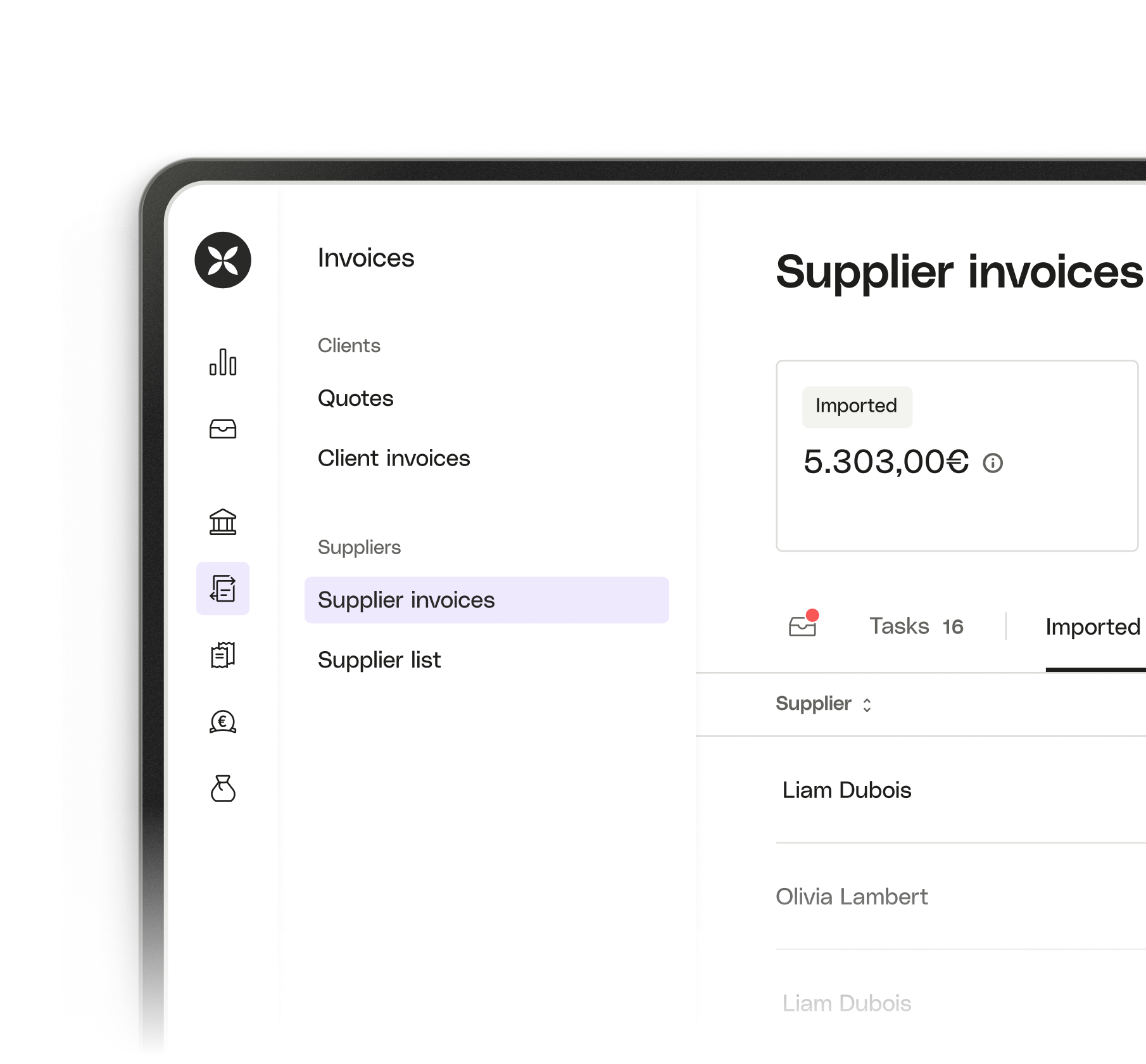 BE  UI Mockup Hero Tasks Spend Management