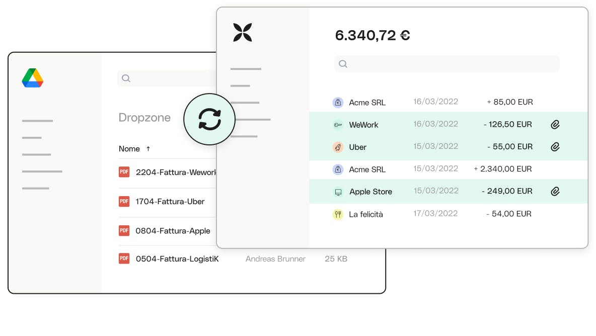 descrizione dell'integrazione di google drive qonto