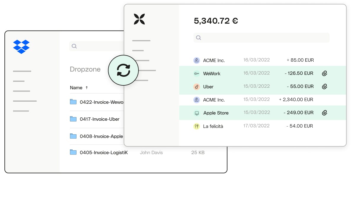 descrizione dell'integrazione di dropbox qonto