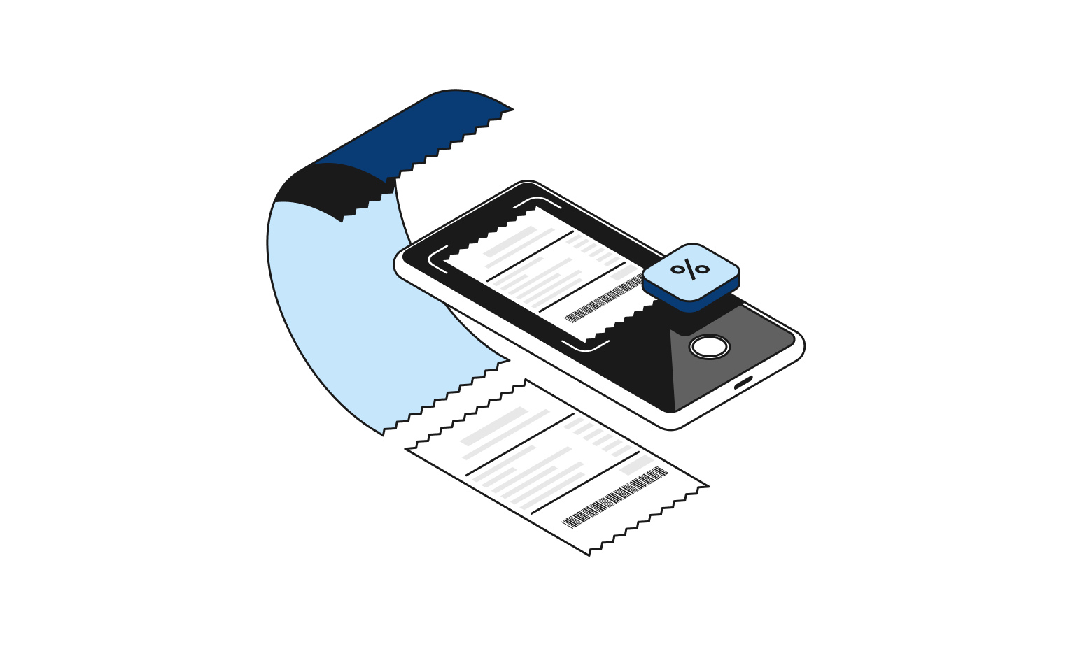 Cartes Bento Blueberry WEB Flow avec numérisation de TVA