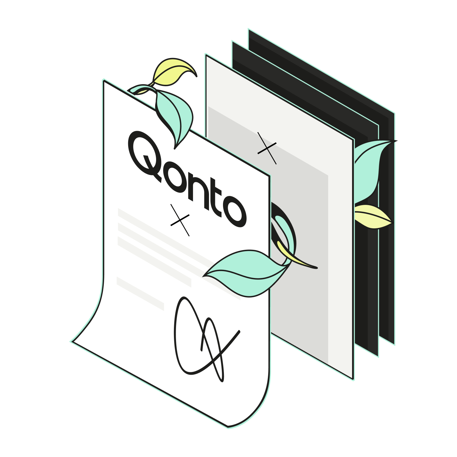 WEB Mint Mustard Hero TopicHighlight Bento Impact Qonto Engagement