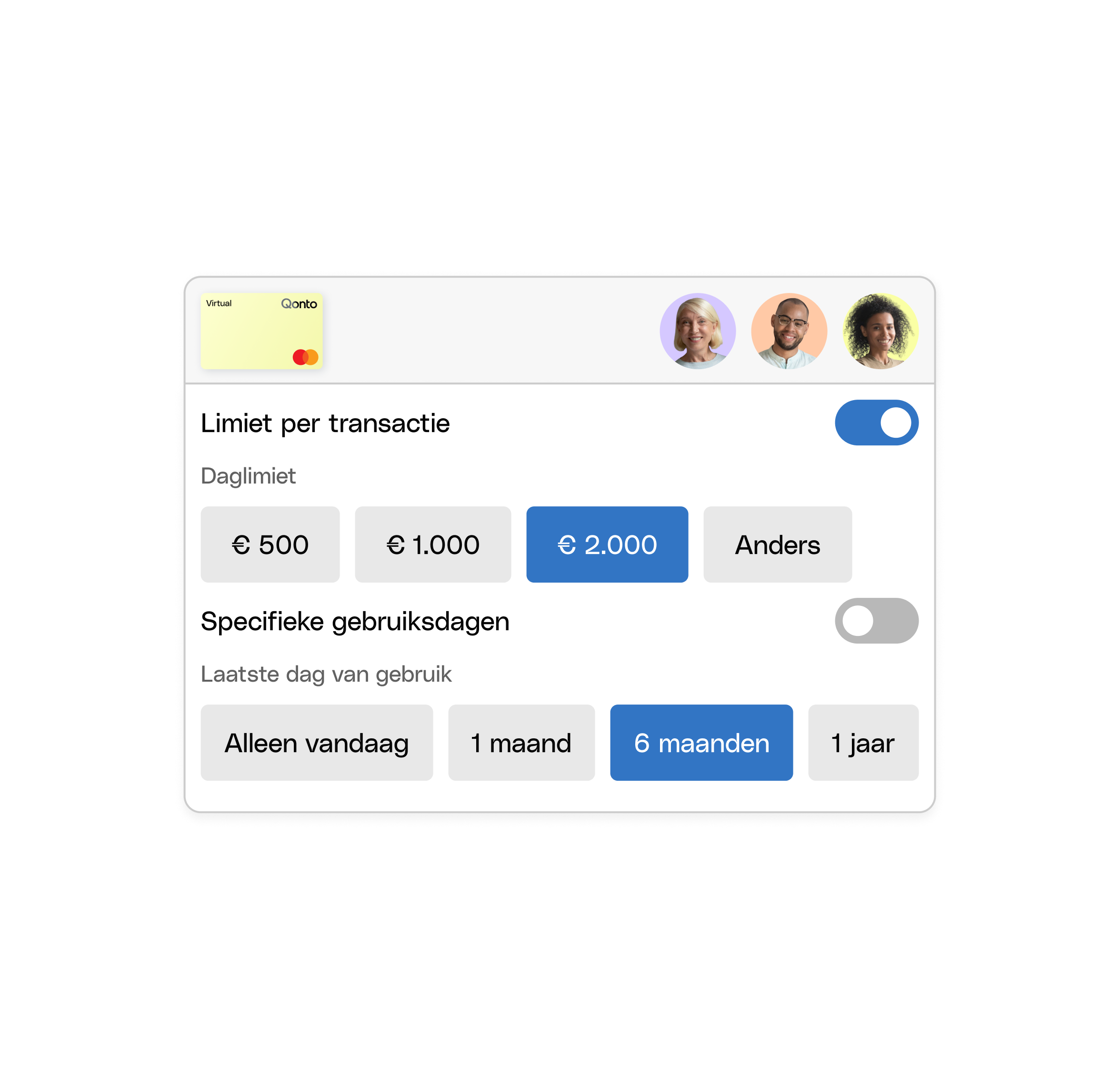 NL White Ui Topic Highlight VirtualCard Settings