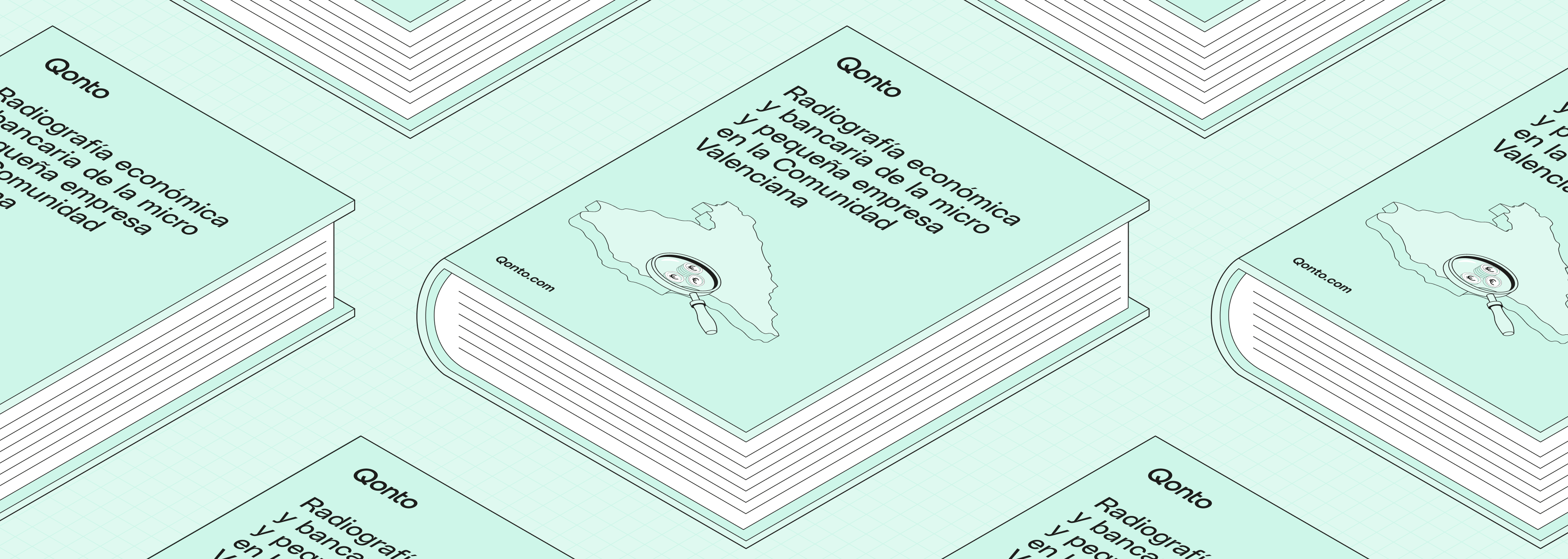 Guía de escritorio para informes de relaciones públicas de Valencia de ancho completo de Mint