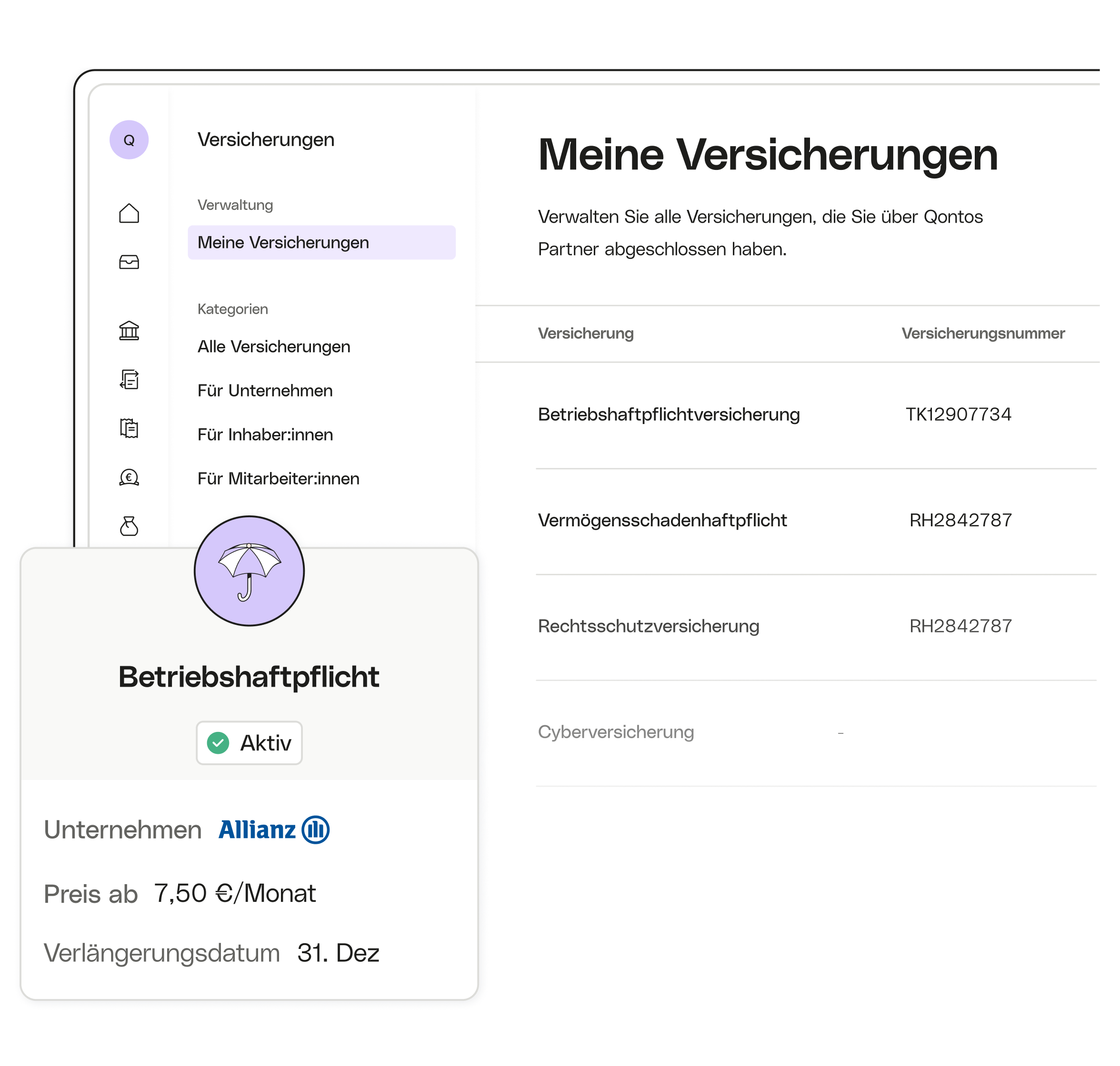 White UI Hero Maßgeschneiderte Versicherung