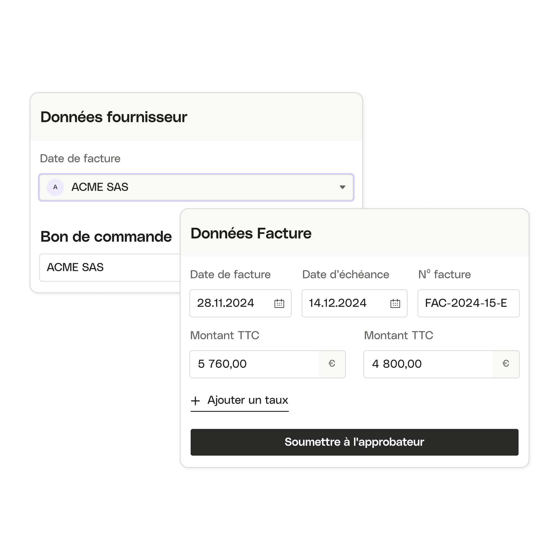 Sujet de l'interface utilisateur Mettre en surbrillance les factures avancées Saisie automatique contextuelle