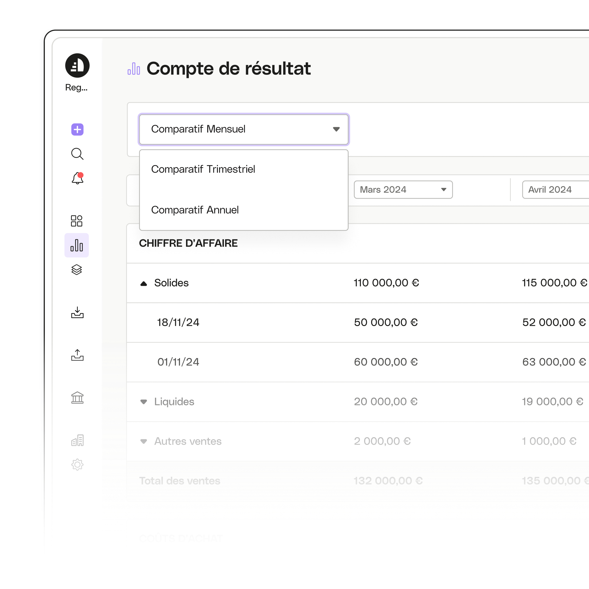 Sujet d'interface utilisateur en surbrillance Regate Accounting In Progress