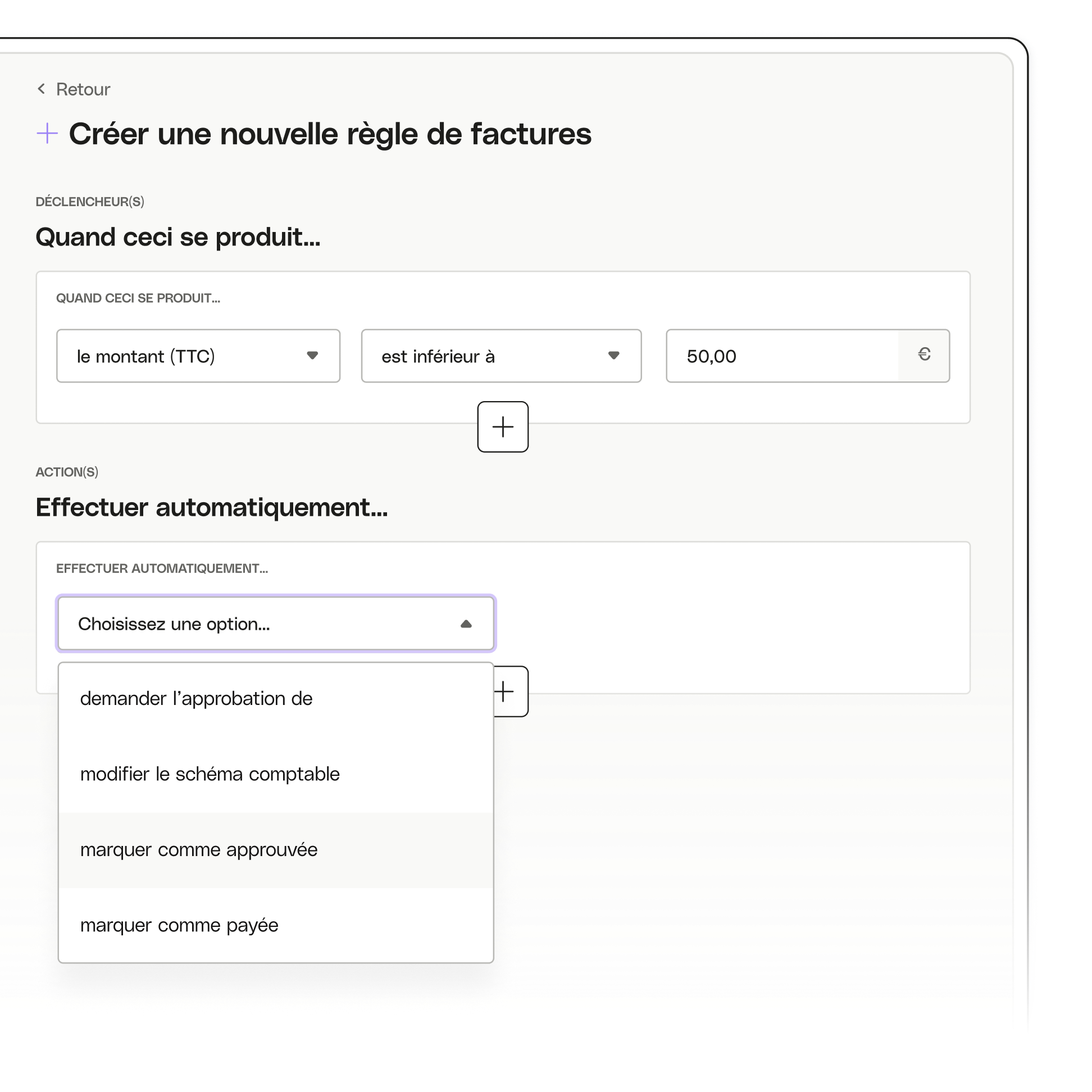 Sujet de l'interface utilisateur Mettre en évidence les règles avancées de Regate Clients Desktop Invoices