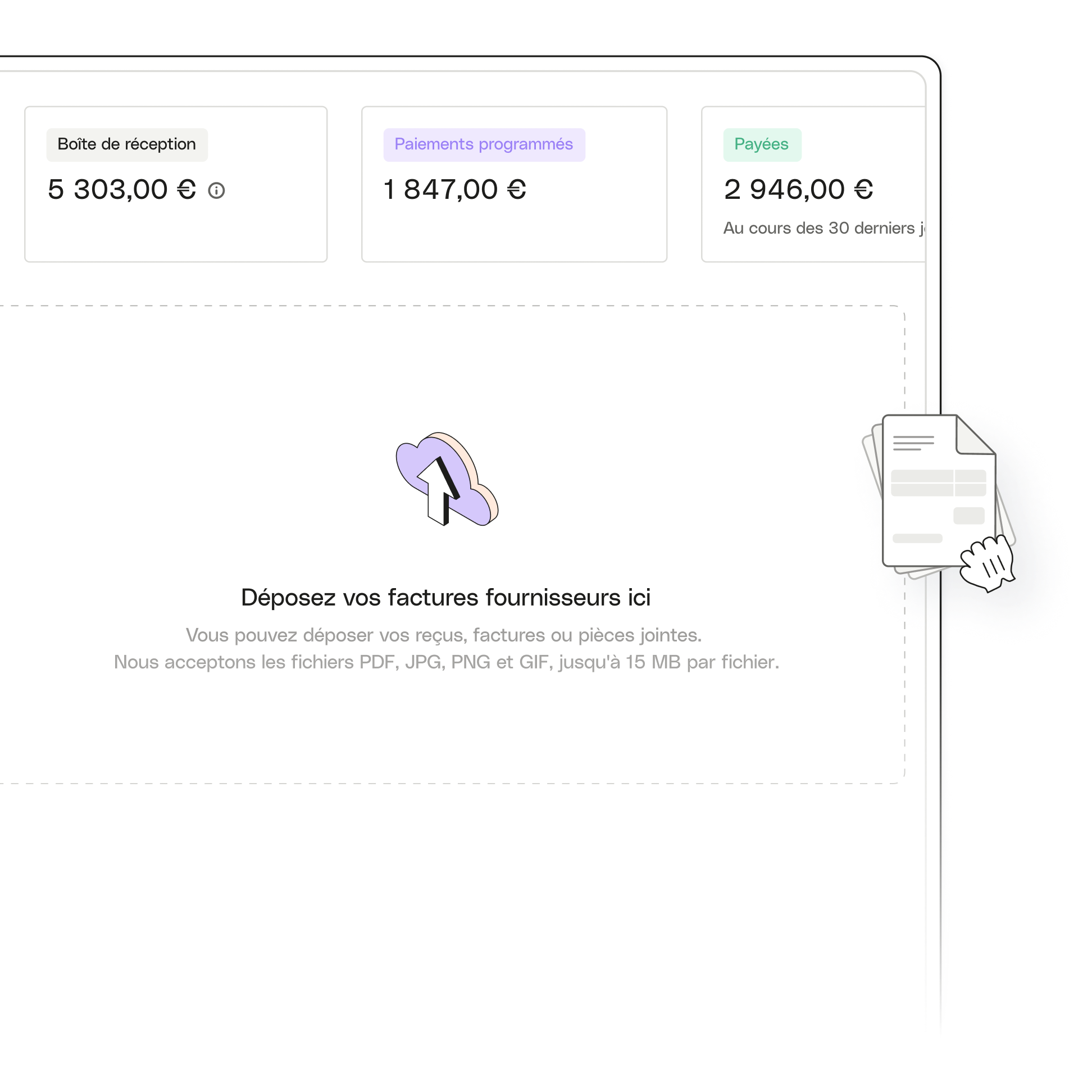 Sujet d'interface utilisateur en surbrillance Avancé Supprimer les factures des fournisseurs