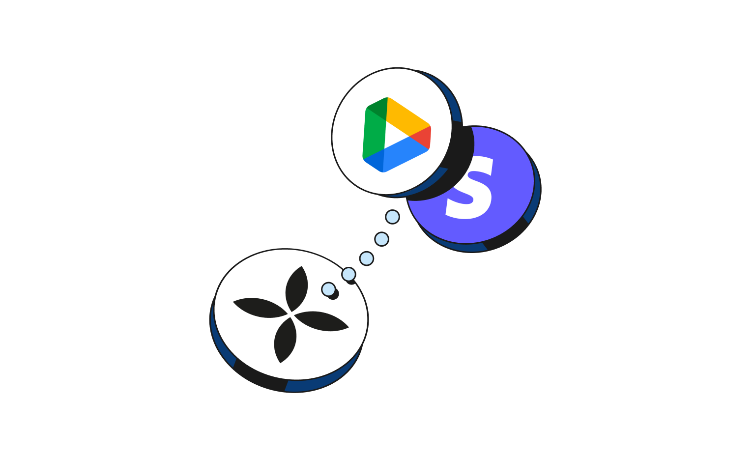WEB Flow Blueberry Cards Bento Headline Intégrations GoogleDrive Stripe