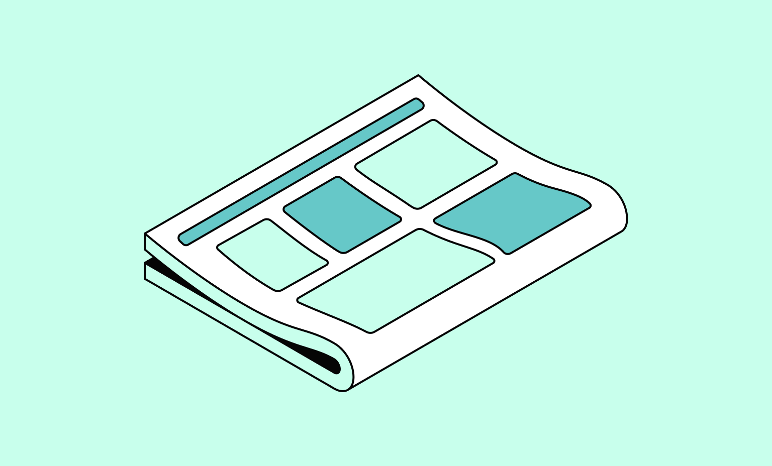 Cartes WEB Mint Cartes Bento Titre Journal