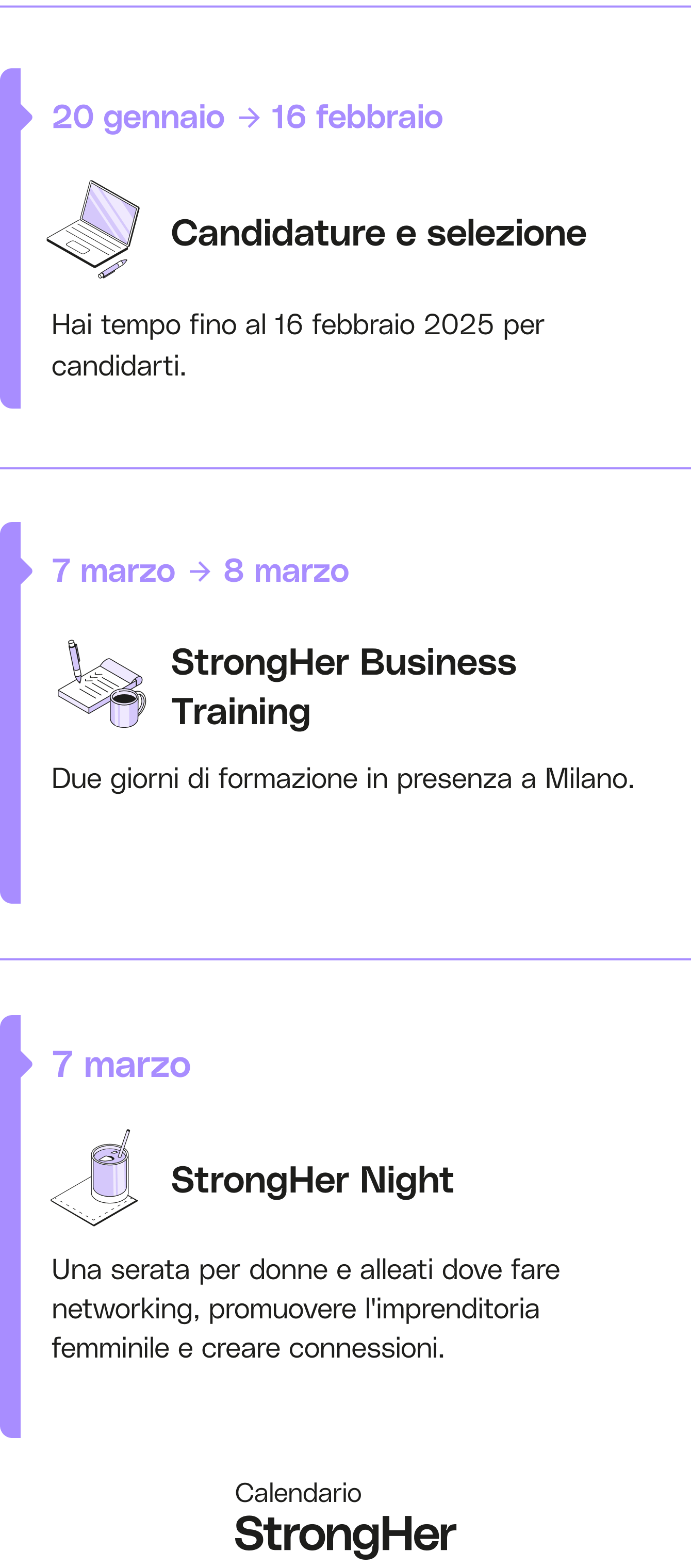 IT Viola Larghezza Intera Media StrongHer Calendario Mobile 2025