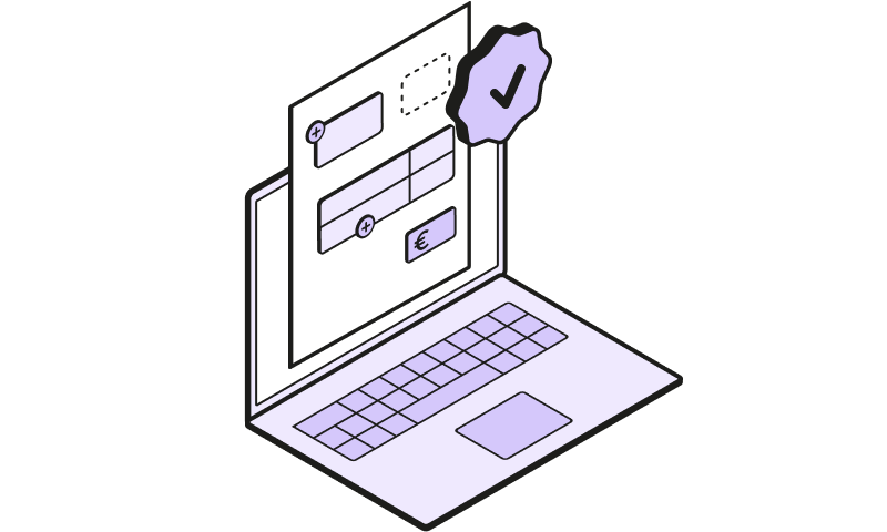 Facturación electrónica con encabezado morado