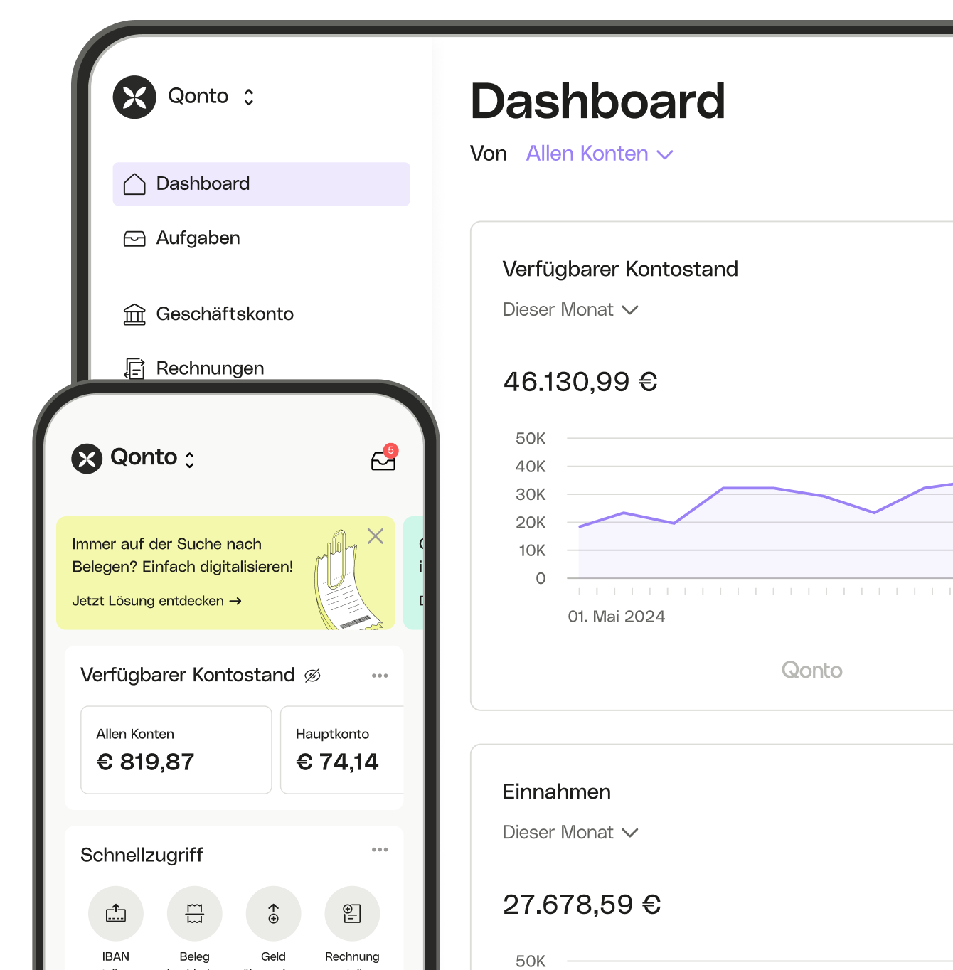 Benutzeroberfläche Dashboard Mobile