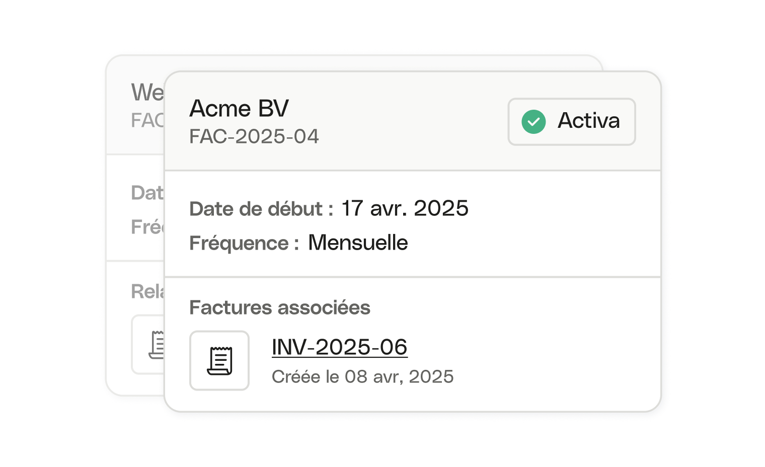 WEB BE UI Cards Bento Accounts Receivable Addon Collapsed
