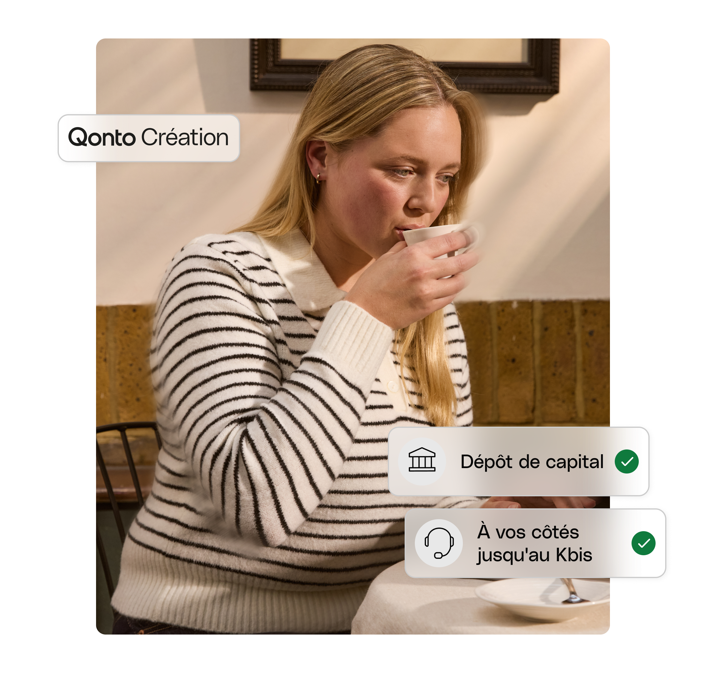 Interface utilisateur Web Photo Hero Topic Highlight Bento Woman Coffee Mobile Card SASU E01