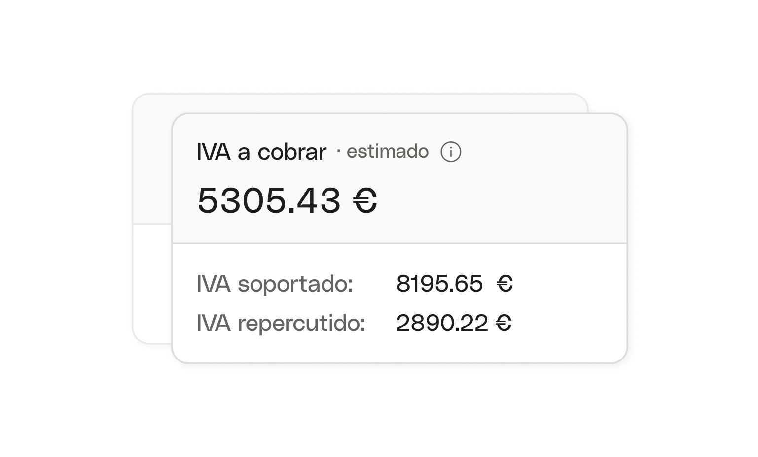 Tarjetas WEB UI Bento Flujo de caja IVA