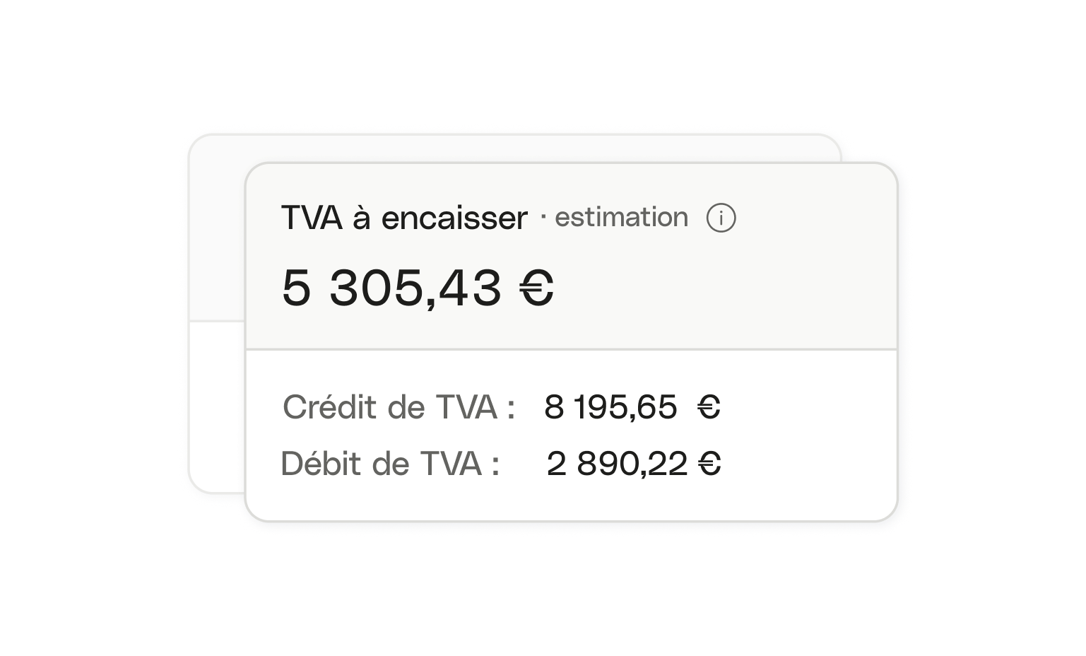 Interface utilisateur Web Cartes Bento Cash flow TVA